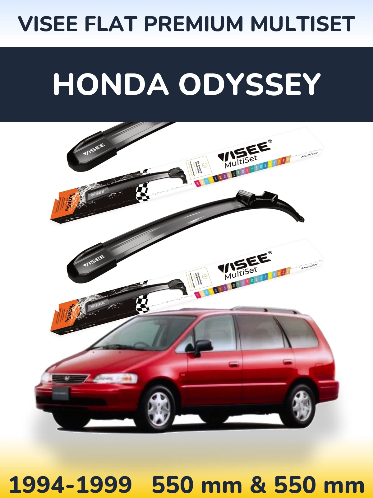 Torkarblad VISEE FLAT PREMIUM MultiSet för Honda Odyssey