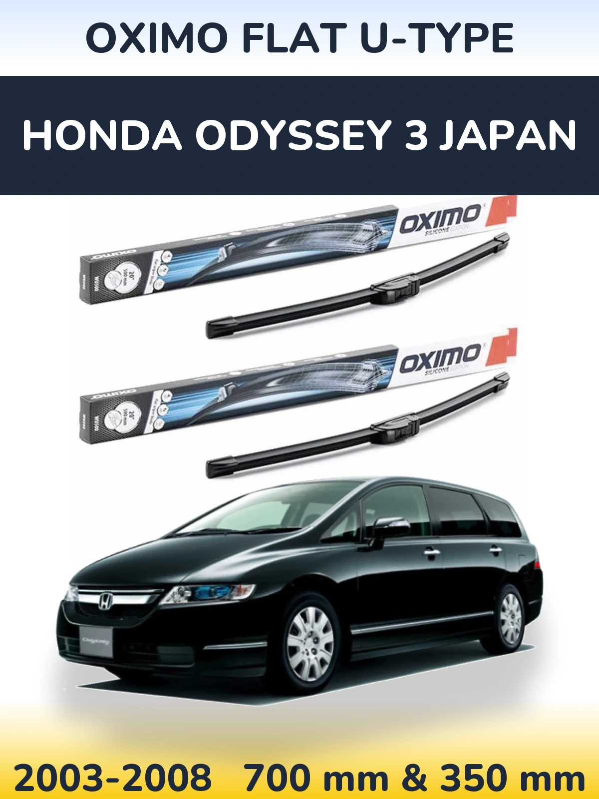 Torkarblad Oximo Flat U-type för Honda Odyssey 3 Japan