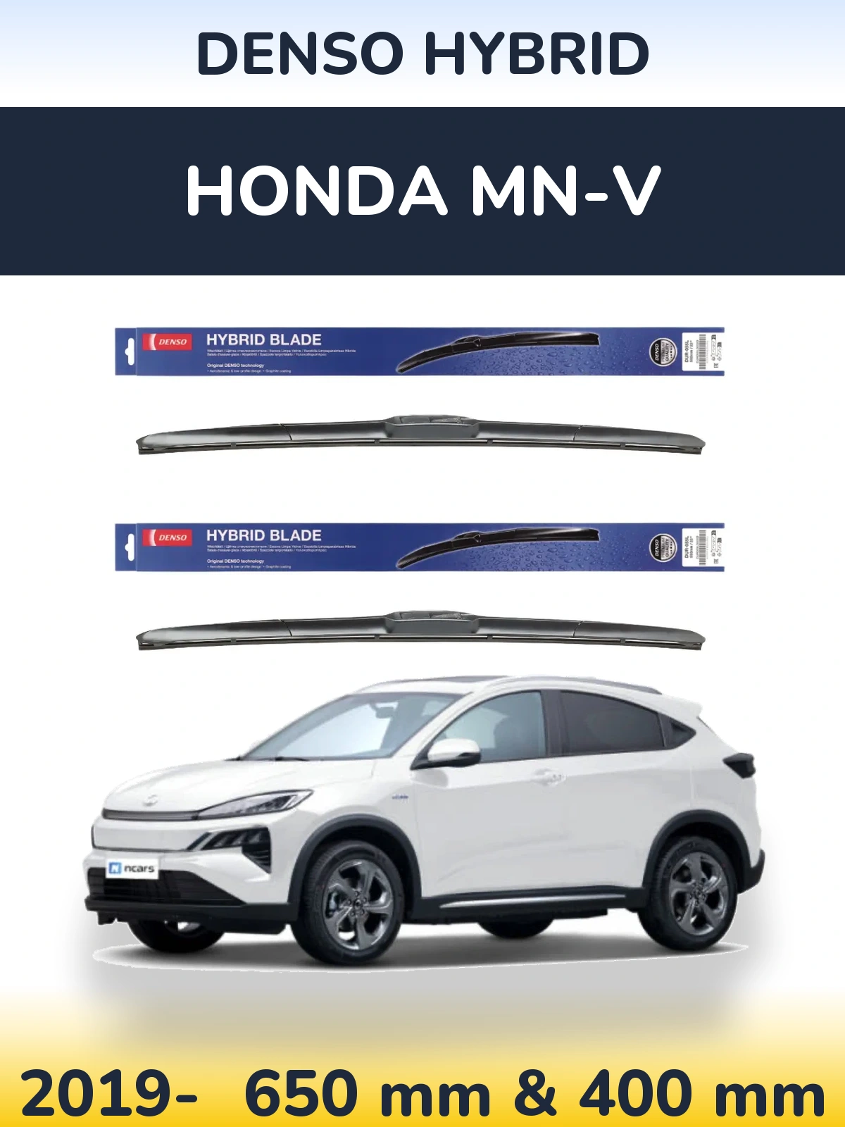 Комплект передніх щіток Denso Hybrid 650 & 400 мм для Honda MN-V 2019-2026