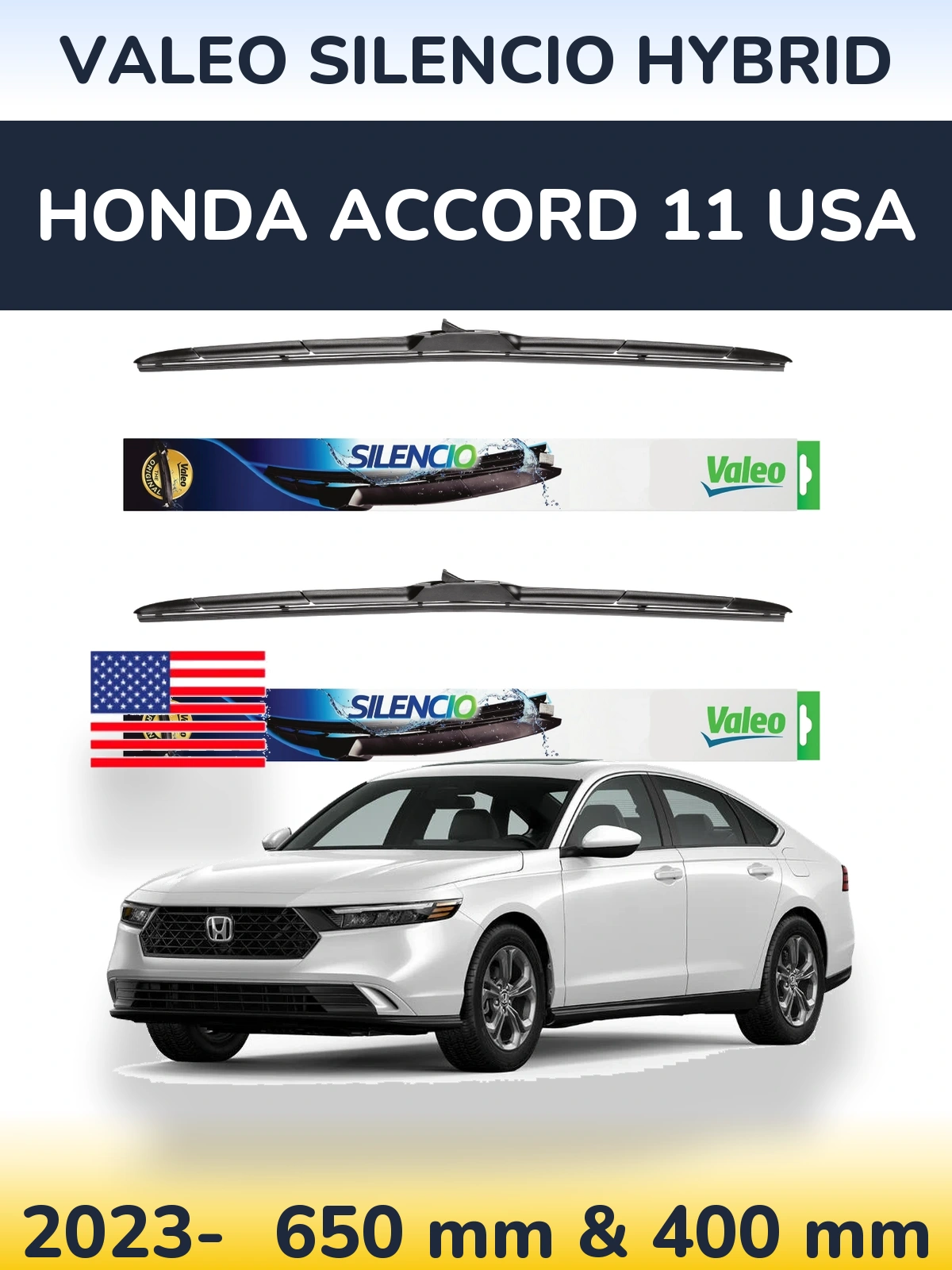 Torkarblad Valeo Silencio Hybrid för Honda Accord 11 USA