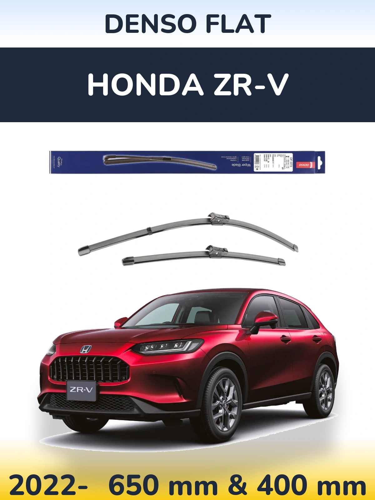 Комплект передних дворников Denso Flat 650 & 400 мм для Honda ZR-V 2022-2026