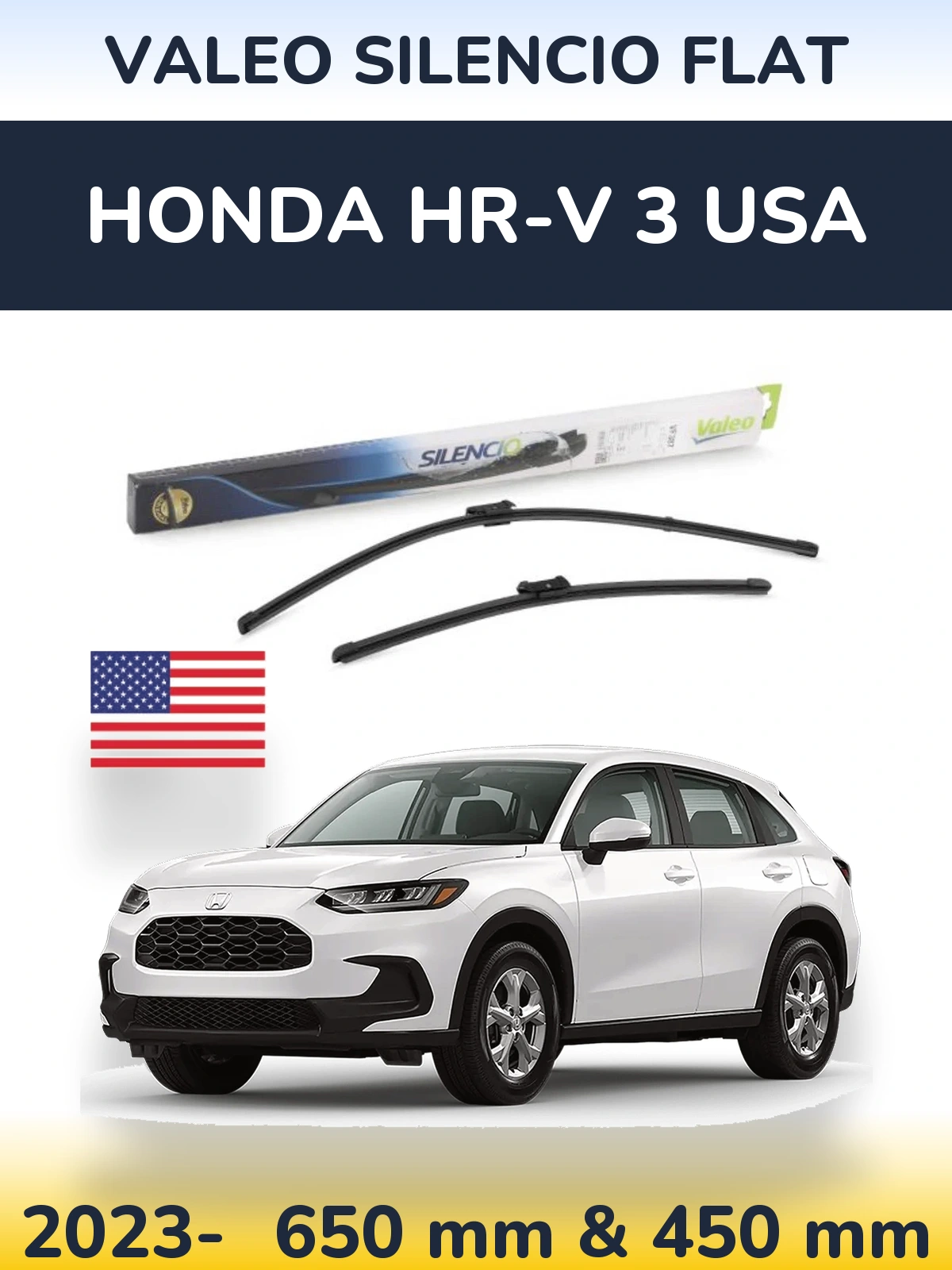 Torkarblad Valeo Silencio Flat för Honda HR-V 3 USA
