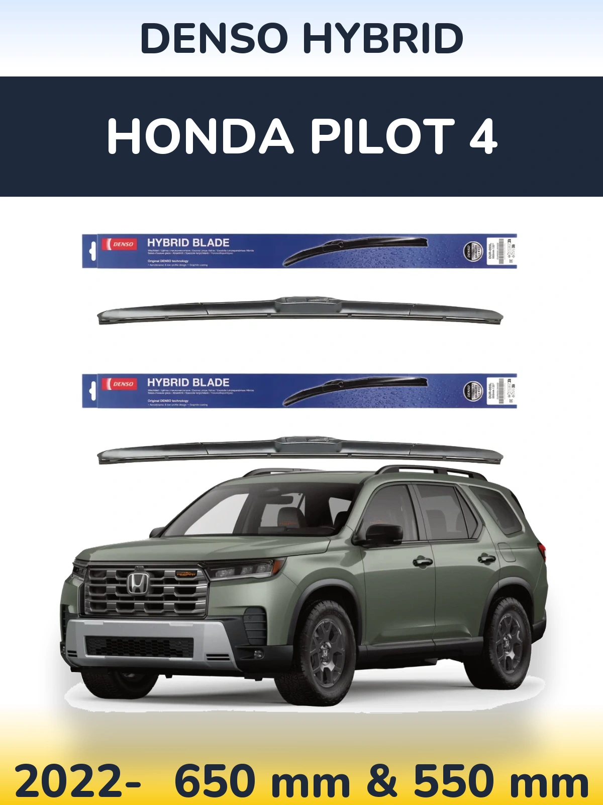 Torkarblad Denso Hybrid för Honda Pilot 4