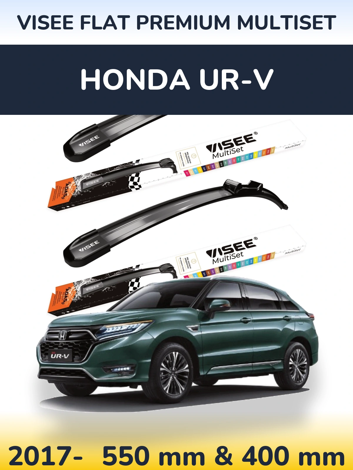 Torkarblad VISEE FLAT PREMIUM MultiSet för Honda UR-V