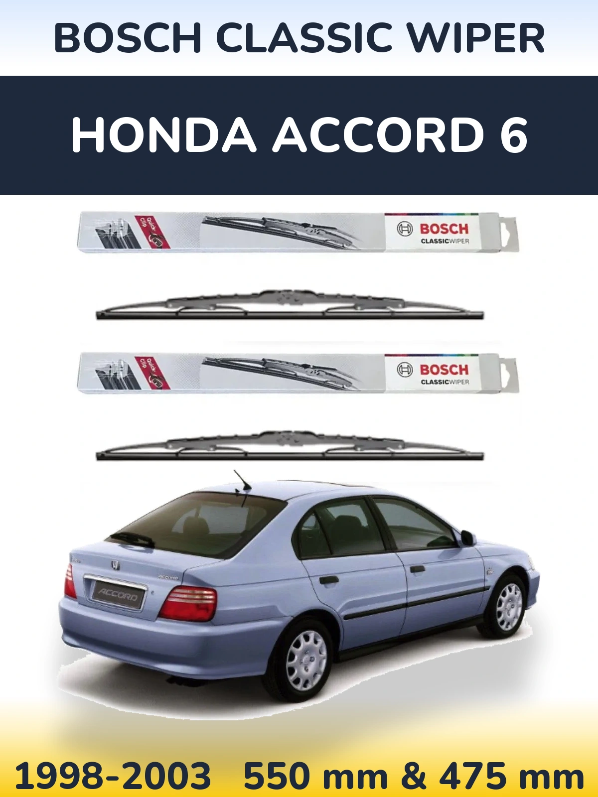 Torkarblad BOSCH Classic Wiper för Honda Accord 6