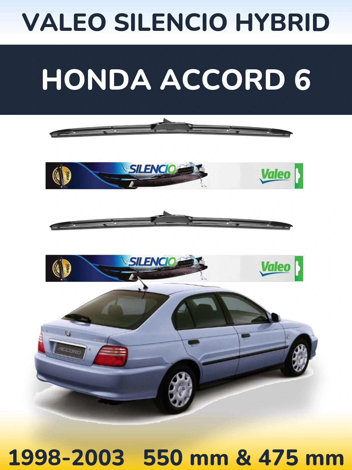 Torkarblad Valeo Silencio Hybrid för Honda Accord 6