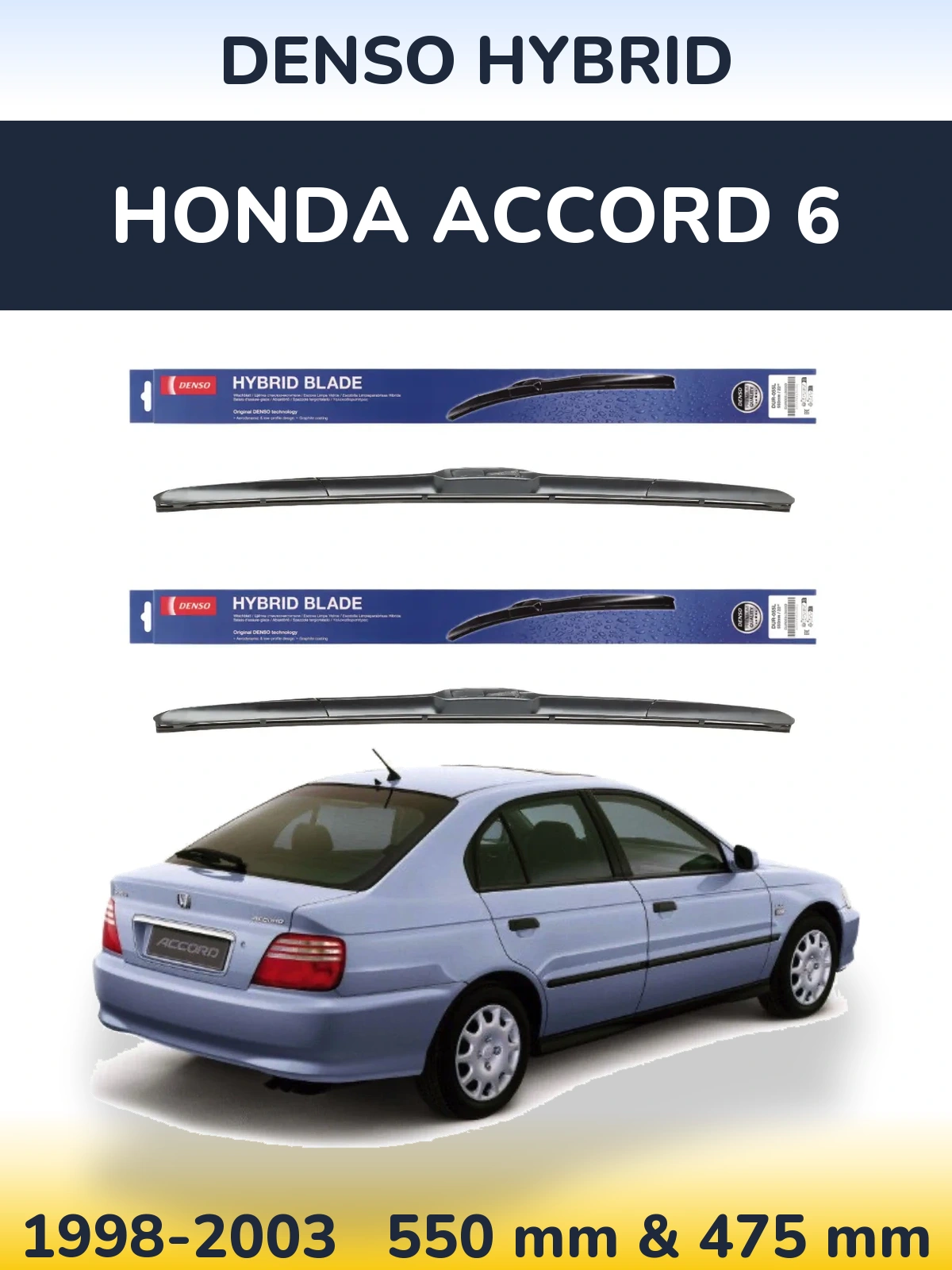 Torkarblad Denso Hybrid för Honda Accord 6