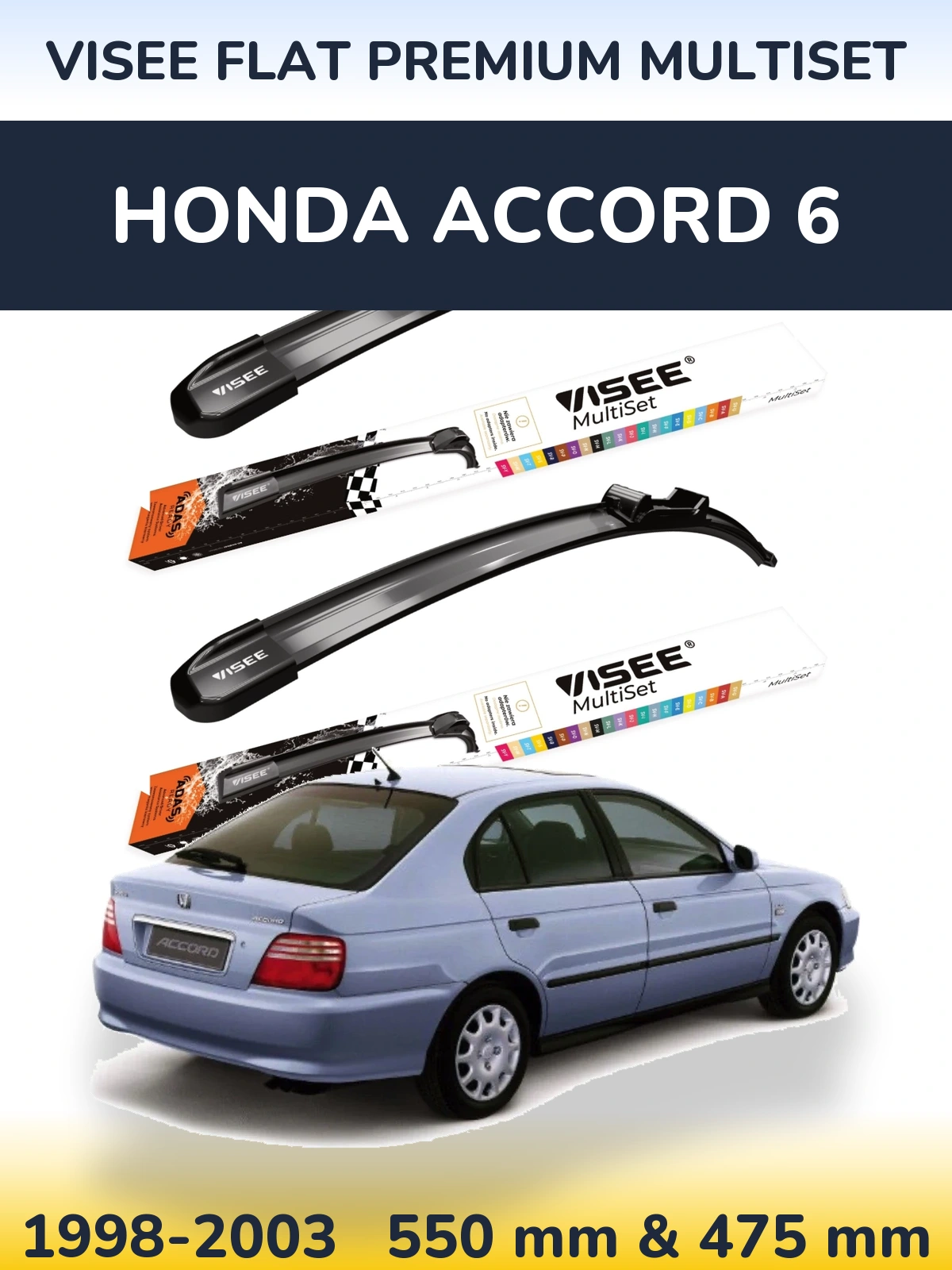 Torkarblad VISEE FLAT PREMIUM MultiSet för Honda Accord 6