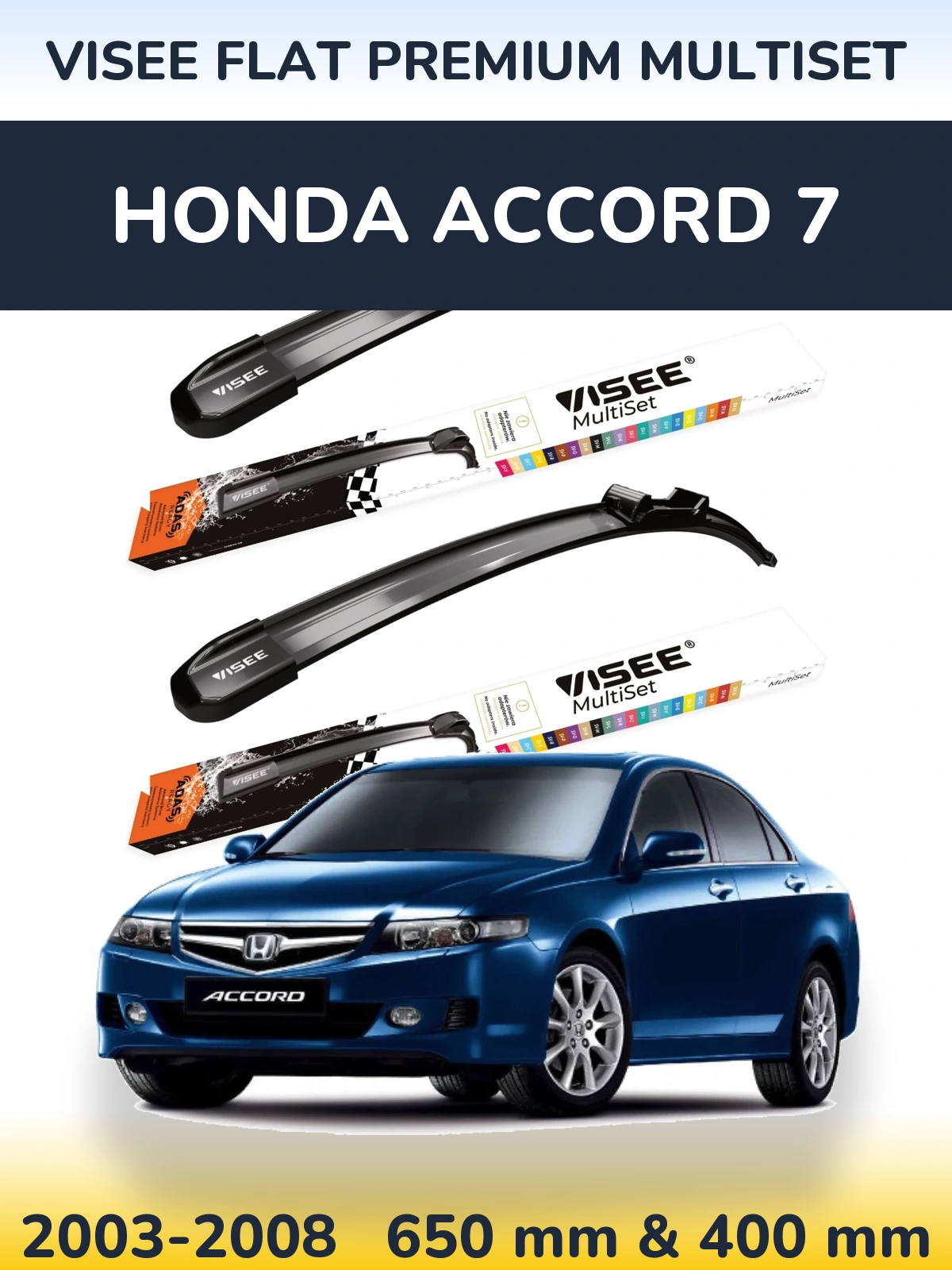 Torkarblad VISEE FLAT PREMIUM MultiSet för Honda Accord 7