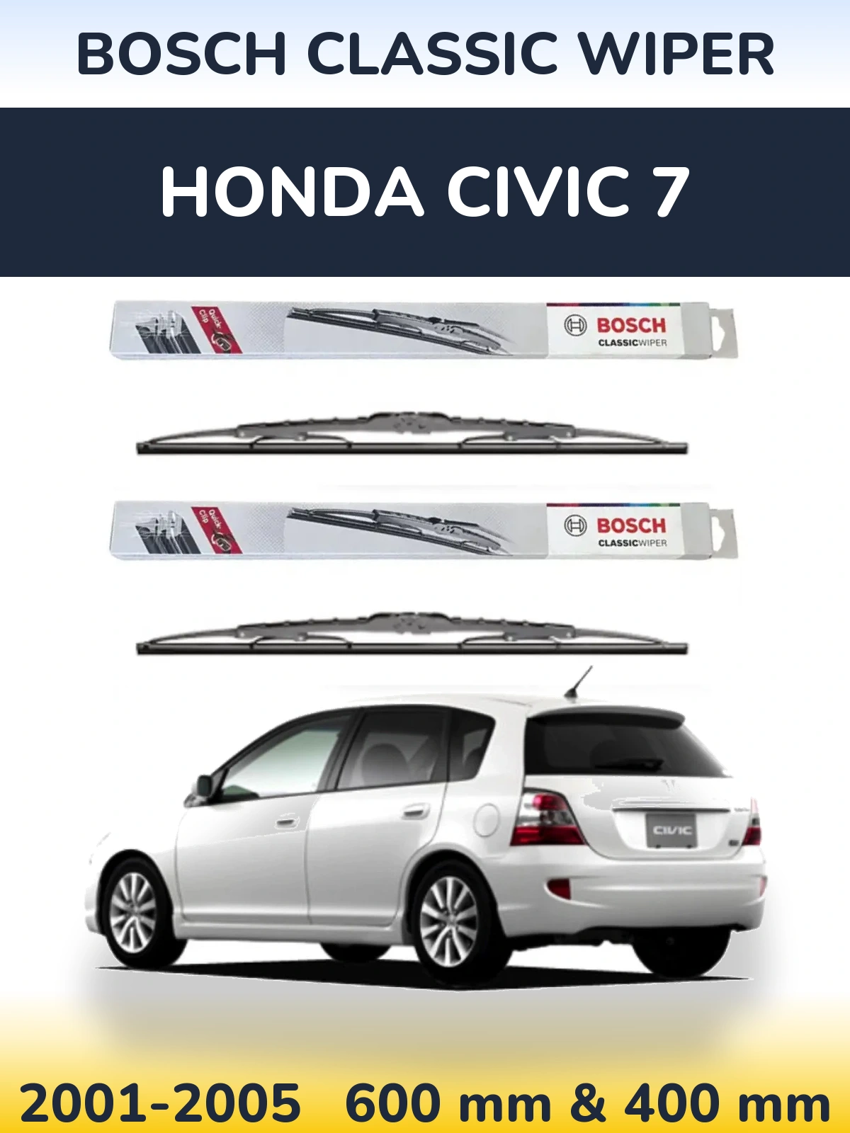 Torkarblad BOSCH Classic Wiper för Honda Civic 7