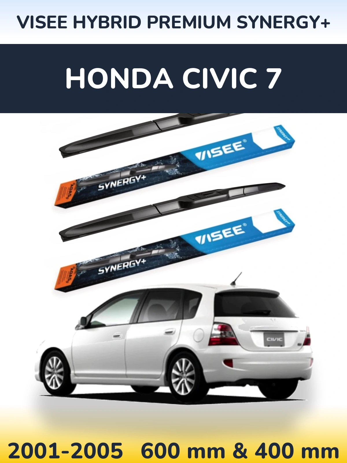 Torkarblad VISEE HYBRID PREMIUM SYNERGY+ för Honda Civic 7