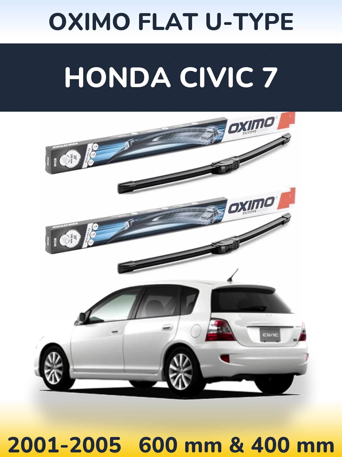 Torkarblad Oximo Flat U-type för Honda Civic 7