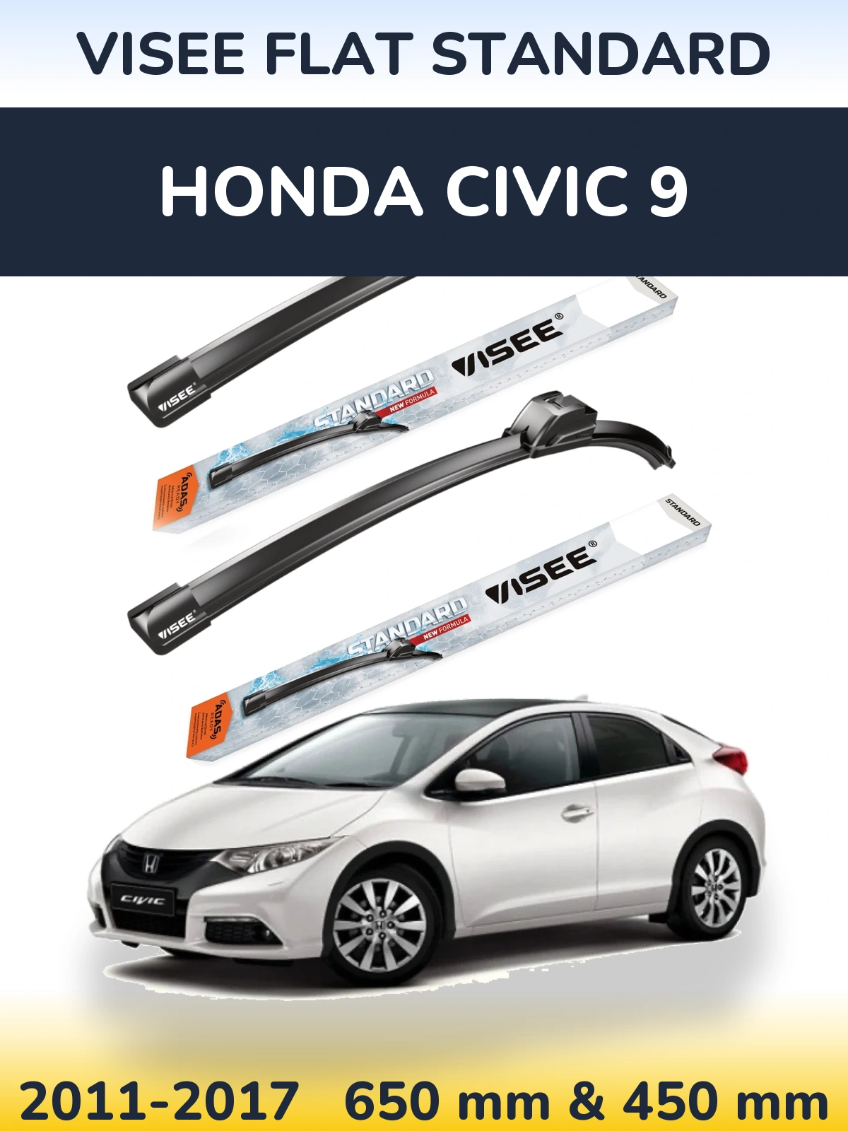 Torkarblad VISEE FLAT STANDARD för Honda Civic 9