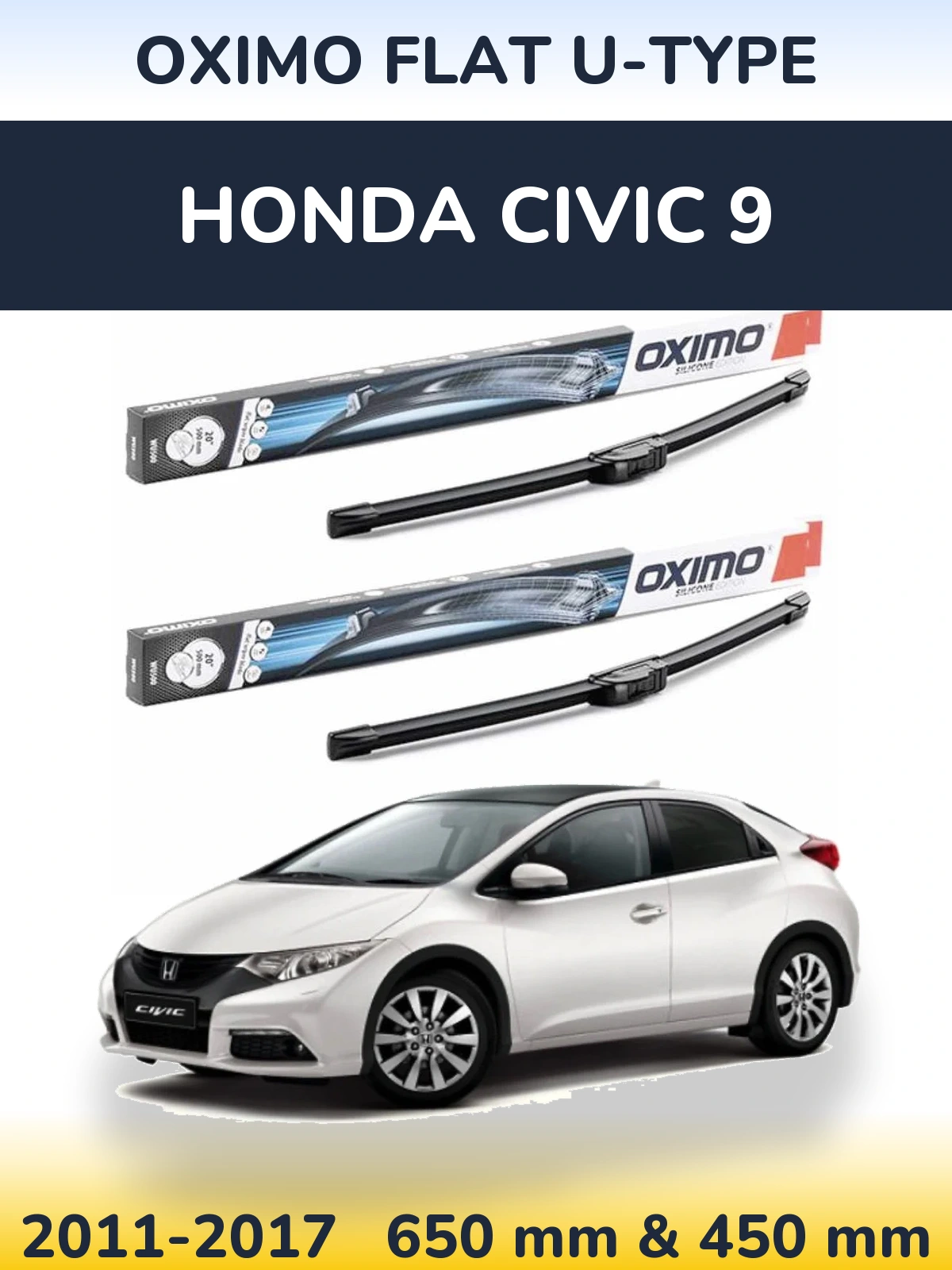 Torkarblad Oximo Flat U-type för Honda Civic 9