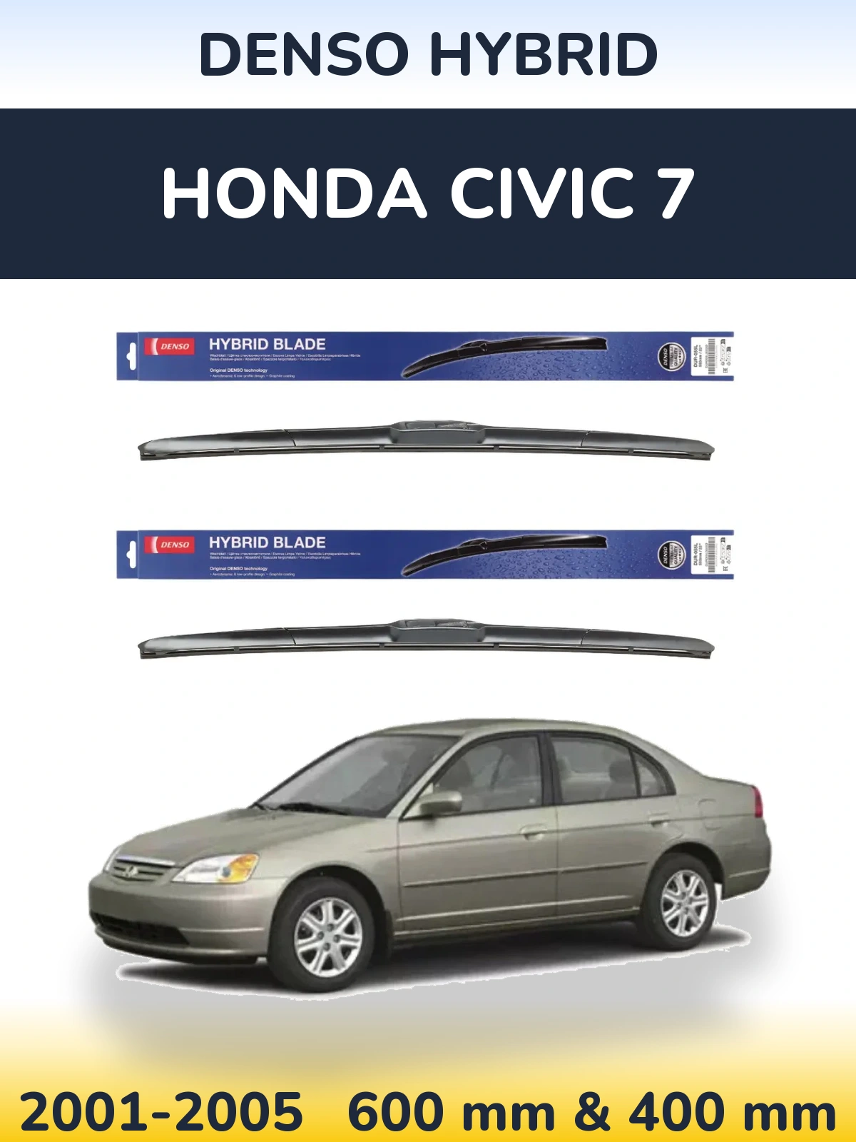 Torkarblad Denso Hybrid för Honda Civic 7