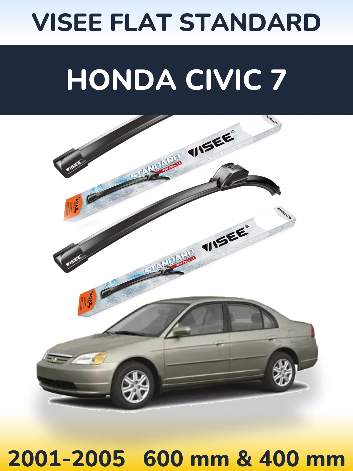 Torkarblad VISEE FLAT STANDARD för Honda Civic 7