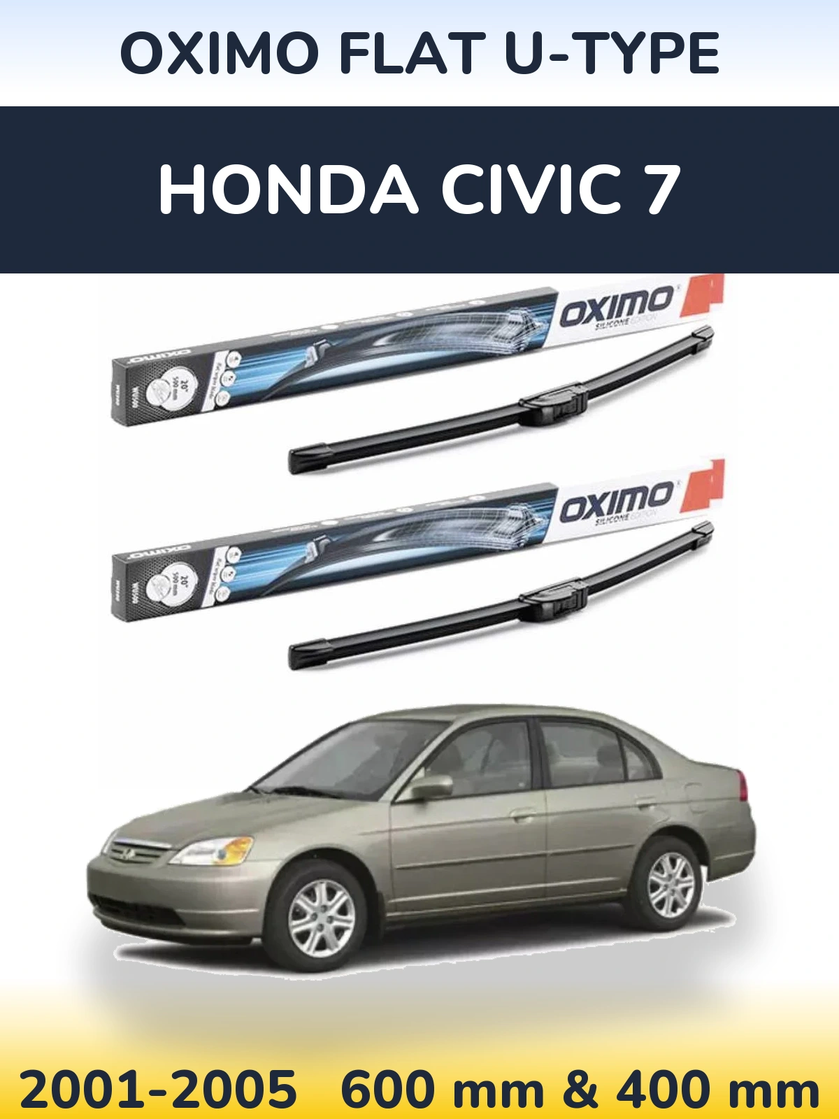 Torkarblad Oximo Flat U-type för Honda Civic 7