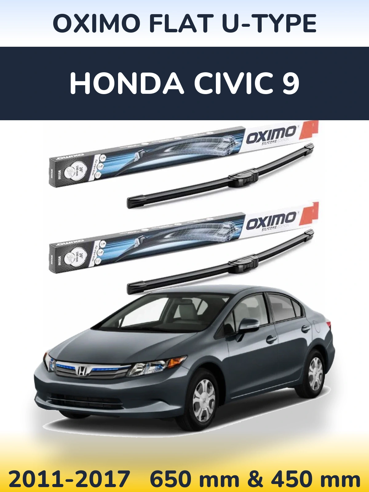 Torkarblad Oximo Flat U-type för Honda Civic 9