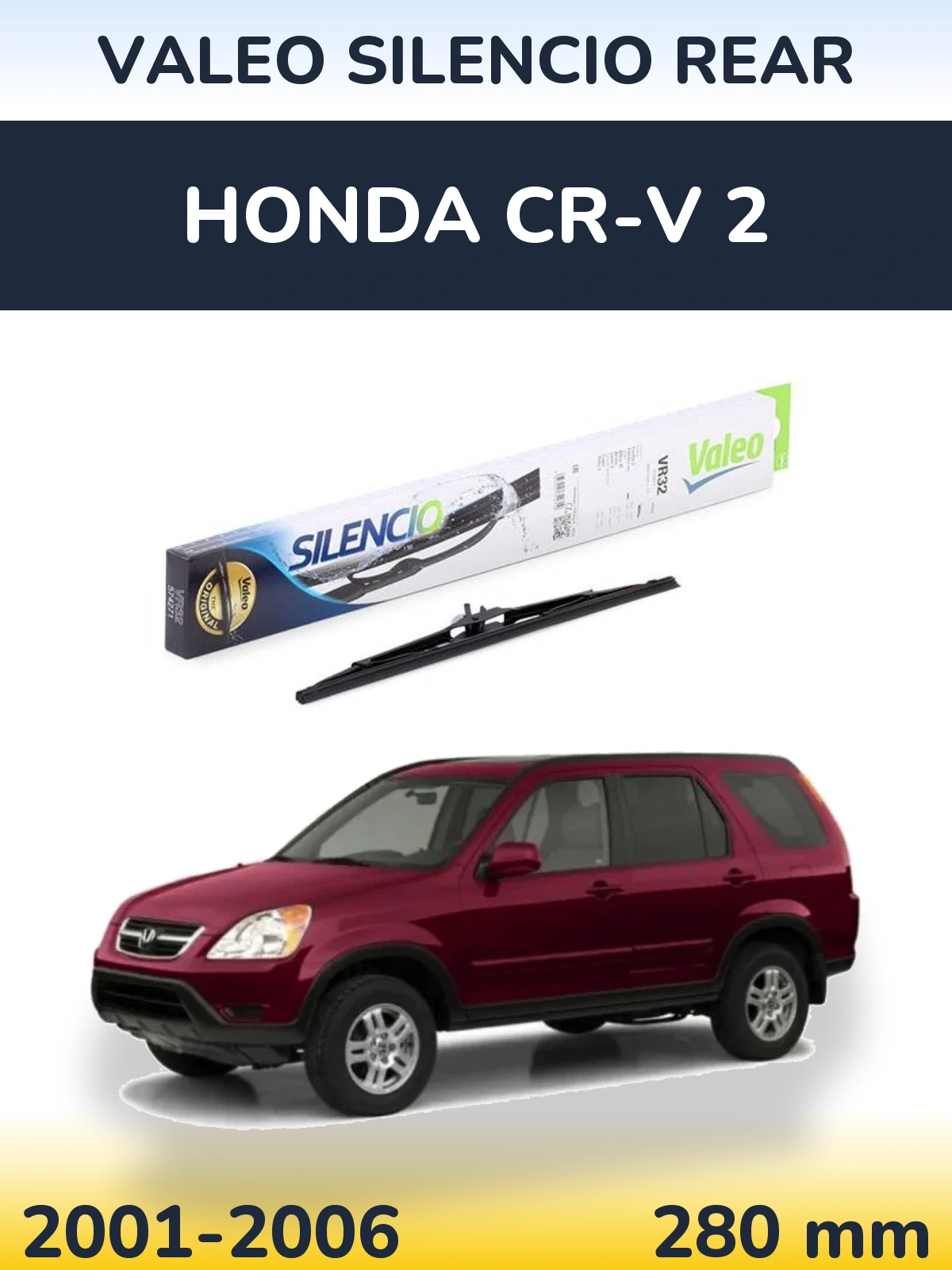 Задний дворник Valeo Silencio Rear 280 мм для Honda CR-V 2 2001-2006