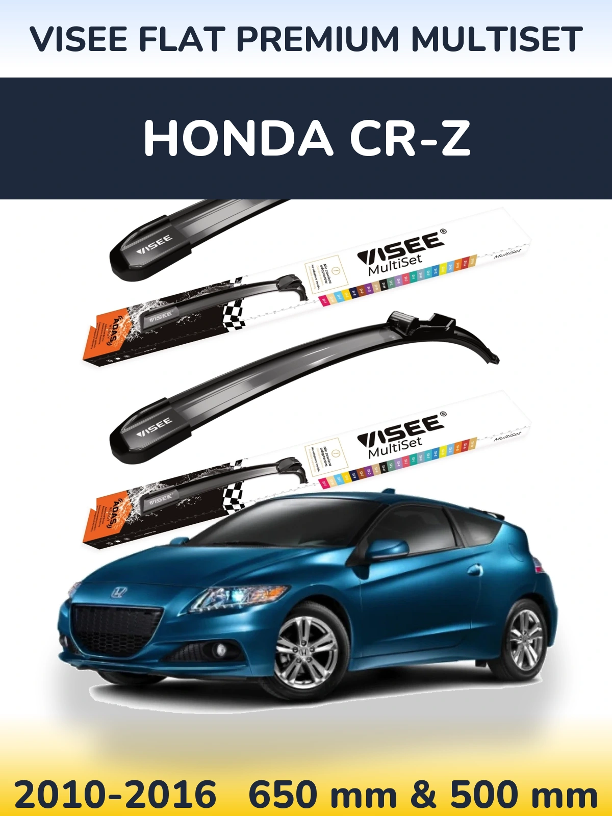 Torkarblad VISEE FLAT PREMIUM MultiSet för Honda CR-Z