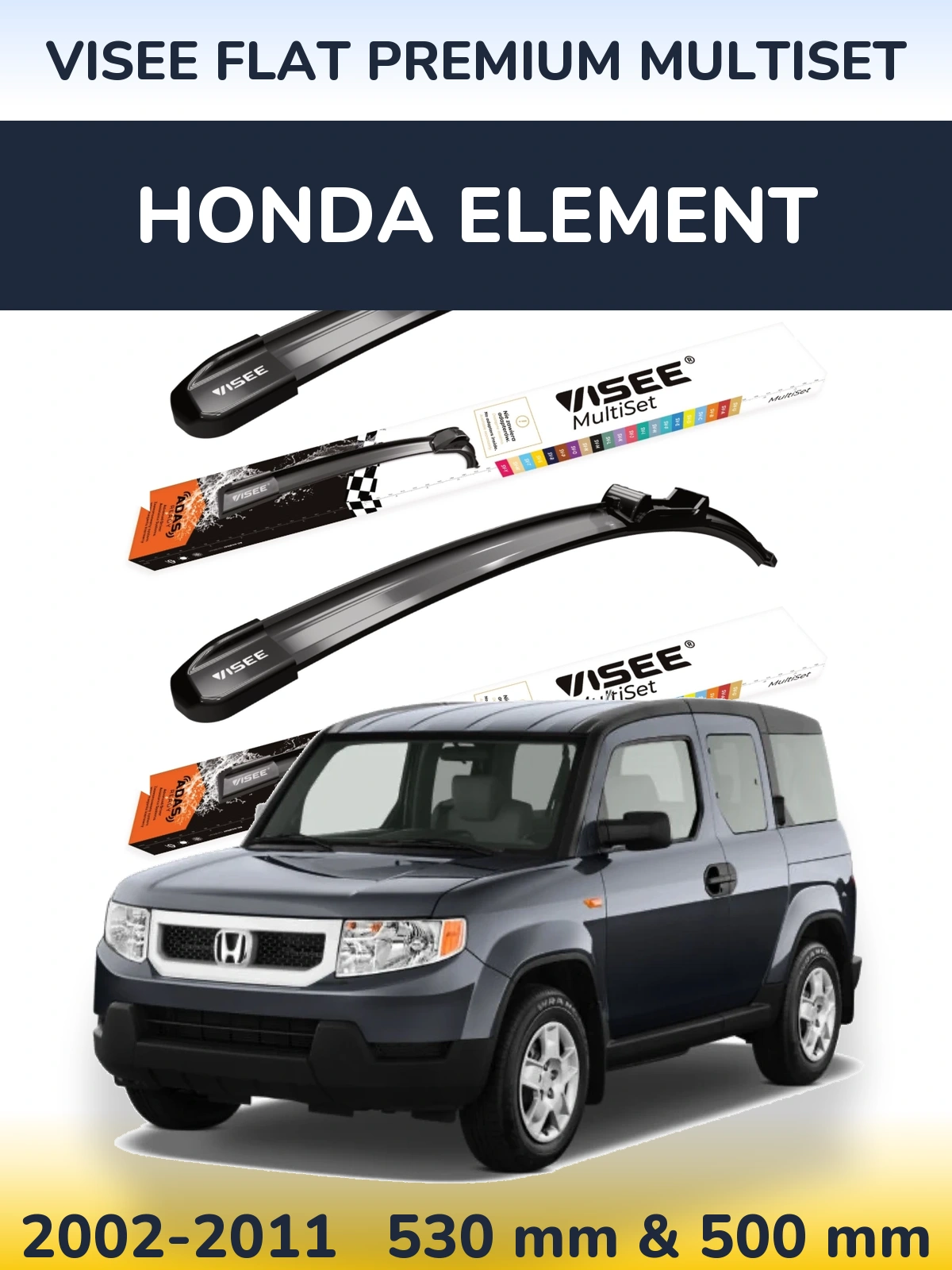 Torkarblad VISEE FLAT PREMIUM MultiSet för Honda Element