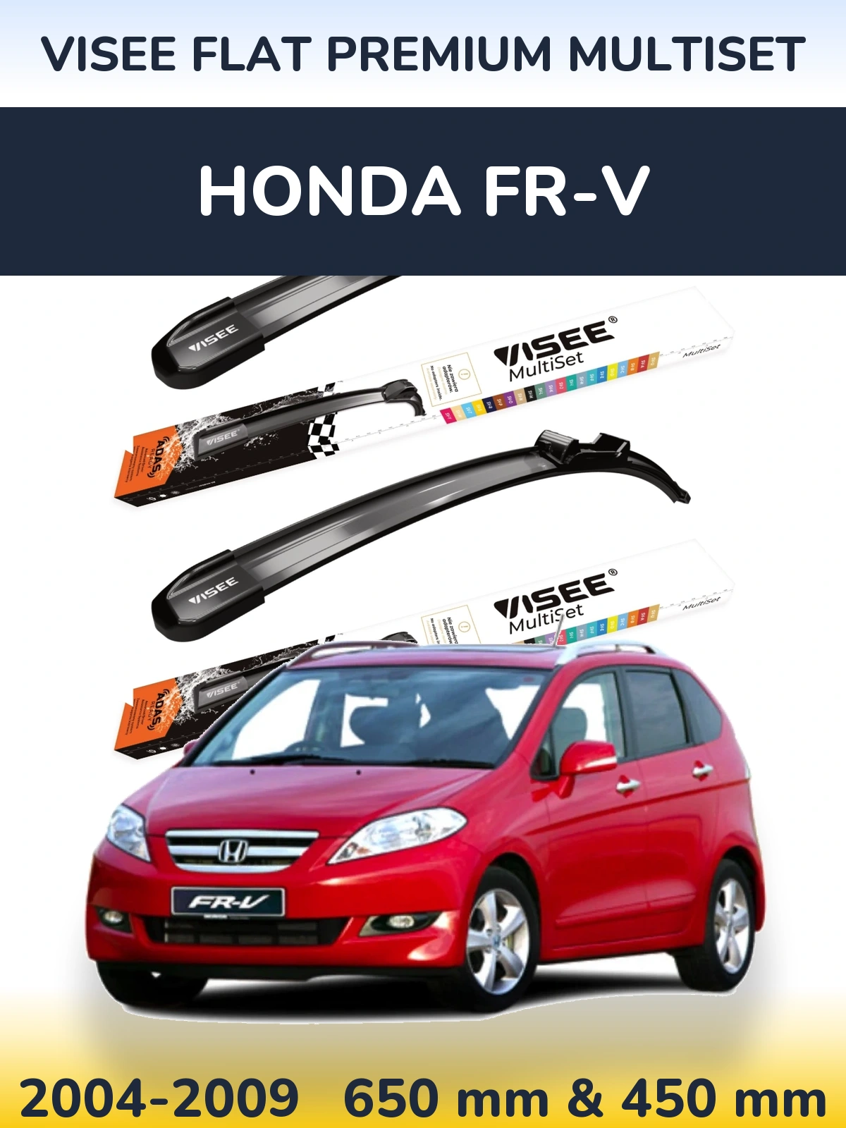 Torkarblad VISEE FLAT PREMIUM MultiSet för Honda FR-V