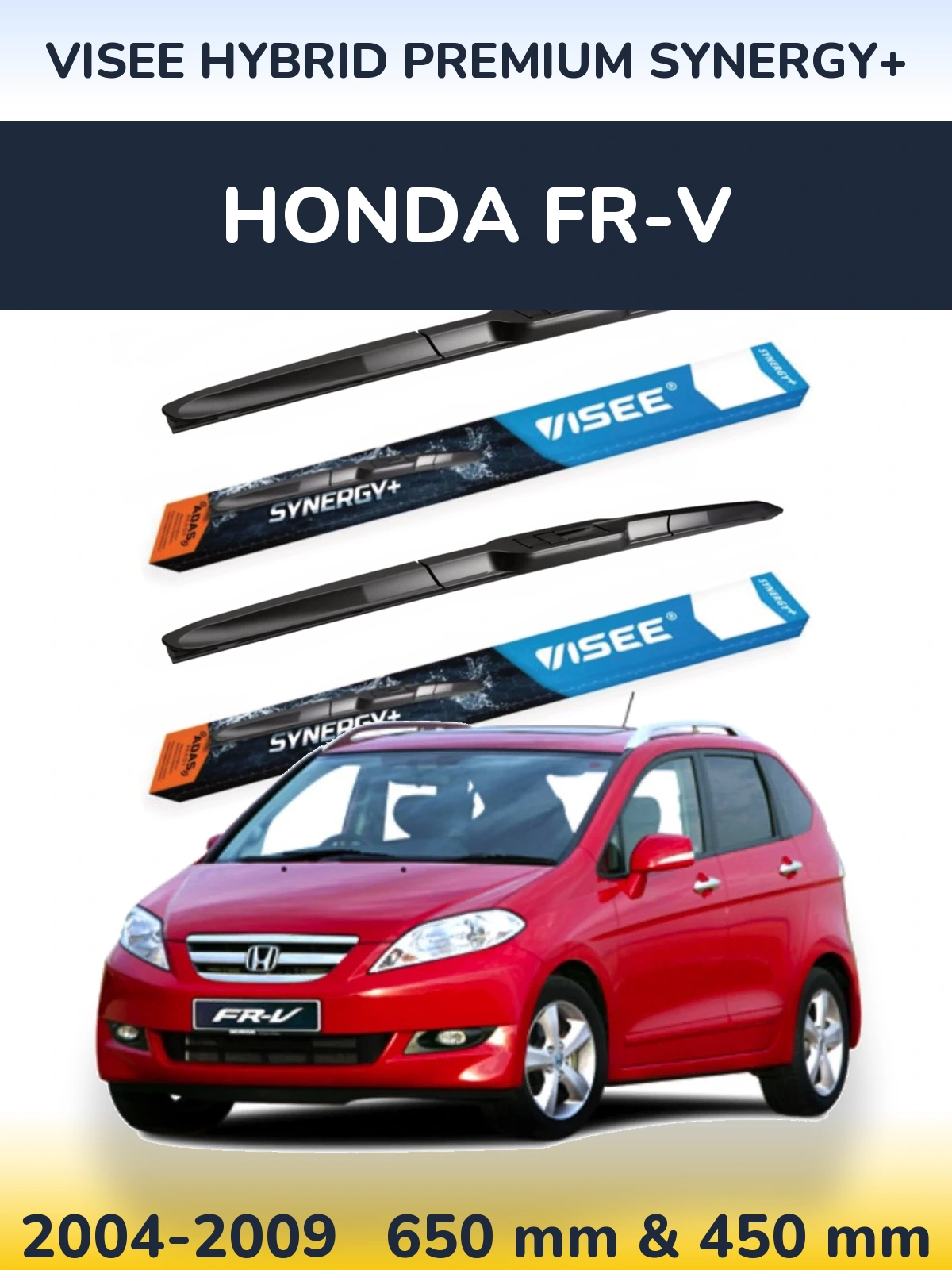 Комплект передних дворников VISEE HYBRID PREMIUM SYNERGY+ 650 & 450 мм для Honda FR-V 2004-2009