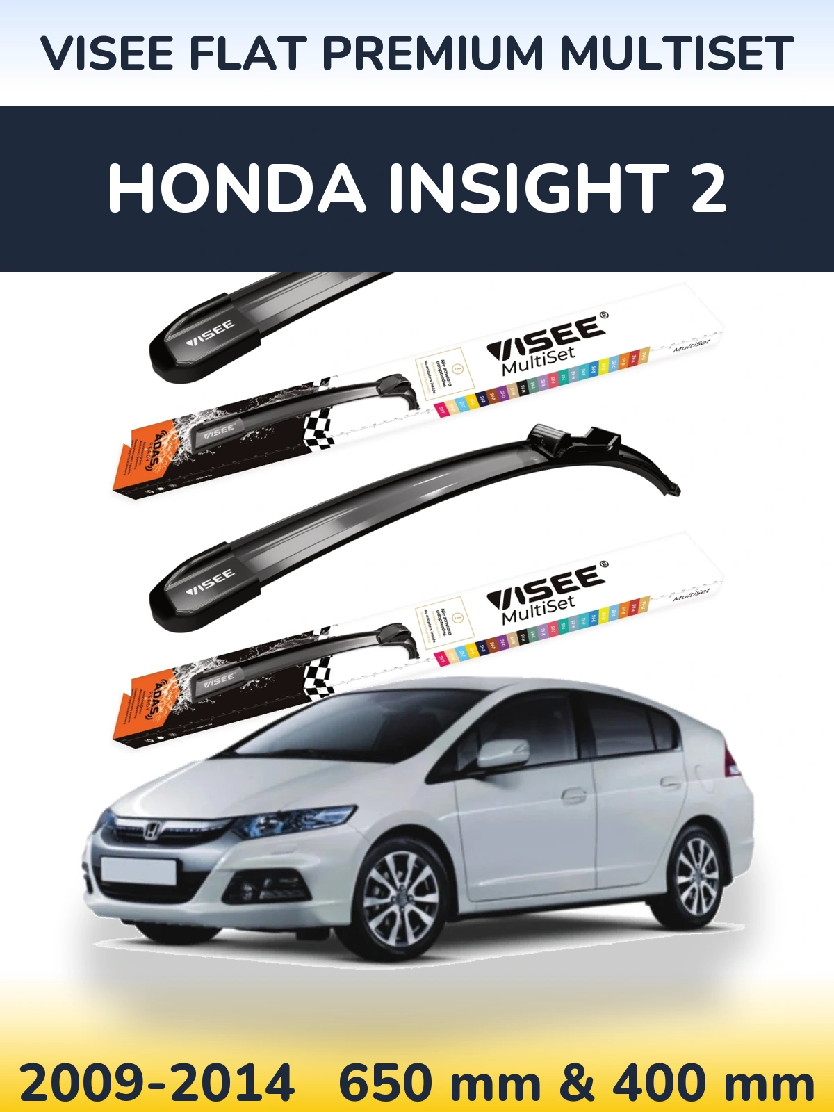 Torkarblad VISEE FLAT PREMIUM MultiSet för Honda Insight 2