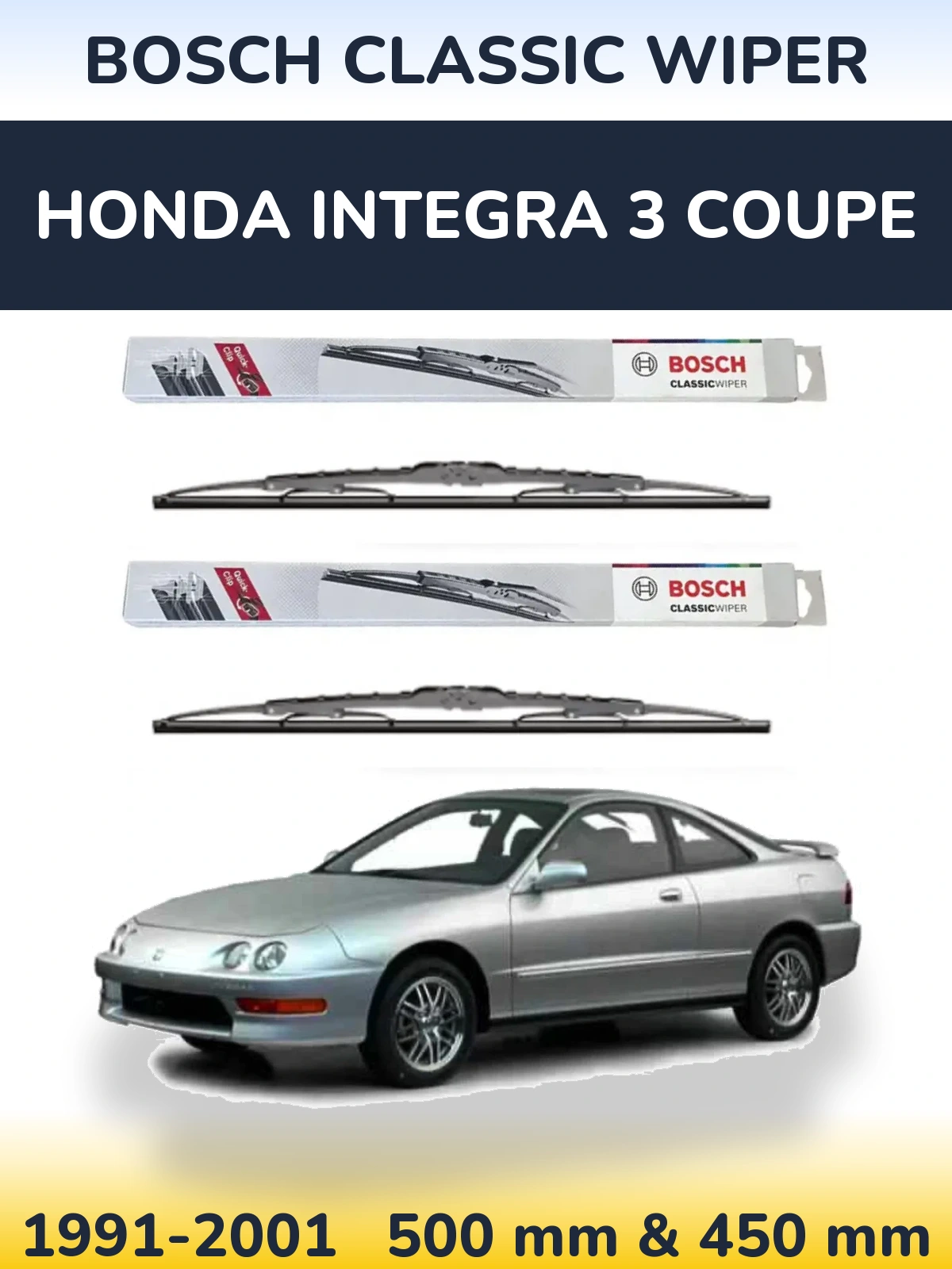 Torkarblad BOSCH Classic Wiper för Honda Integra 3 coupe