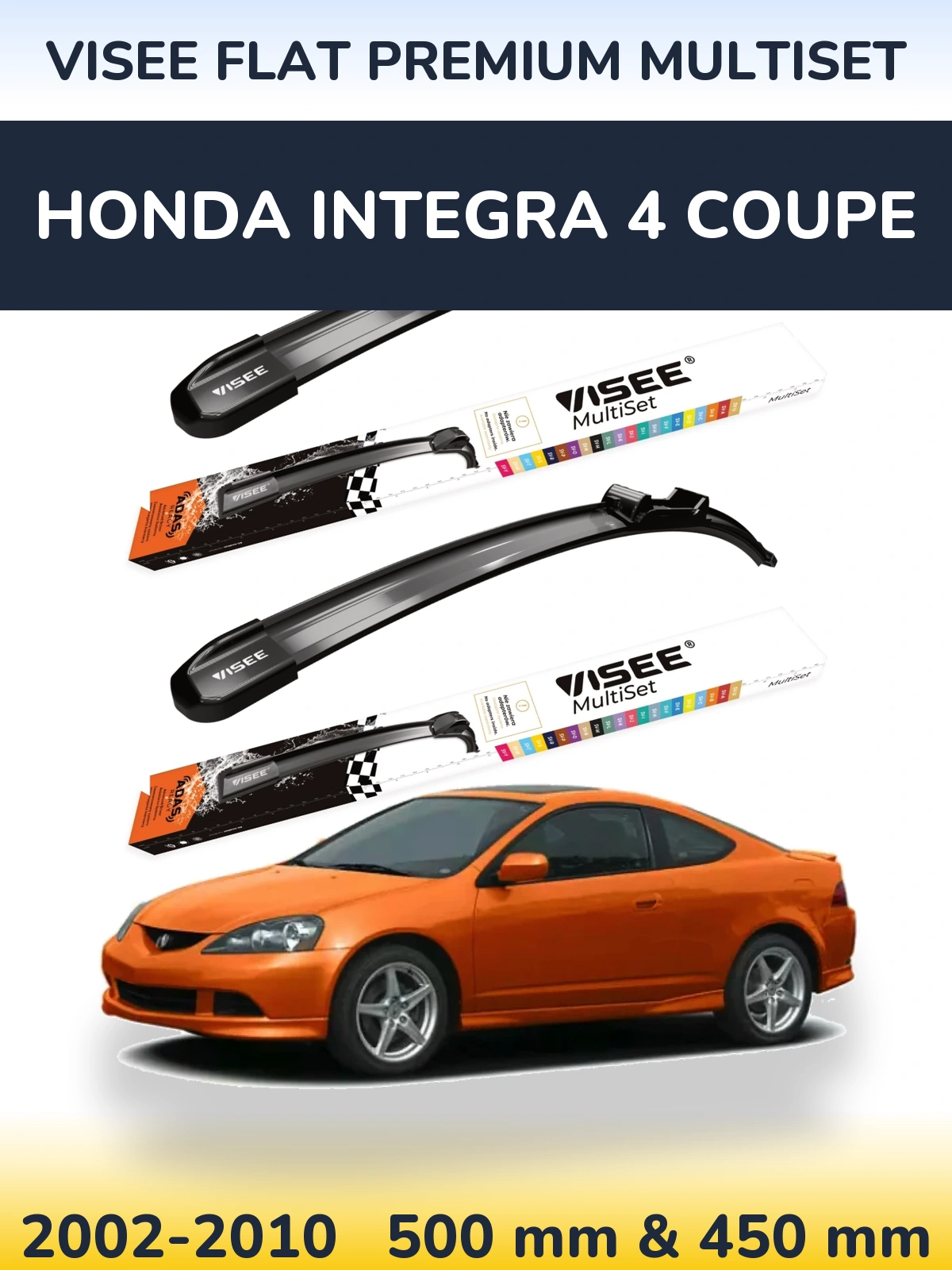Torkarblad VISEE FLAT PREMIUM MultiSet för Honda Integra 4 coupe