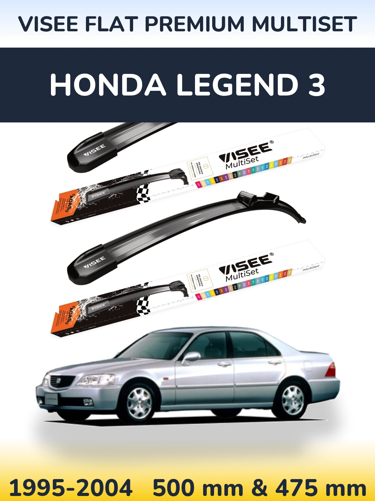Torkarblad VISEE FLAT PREMIUM MultiSet för Honda Legend 3