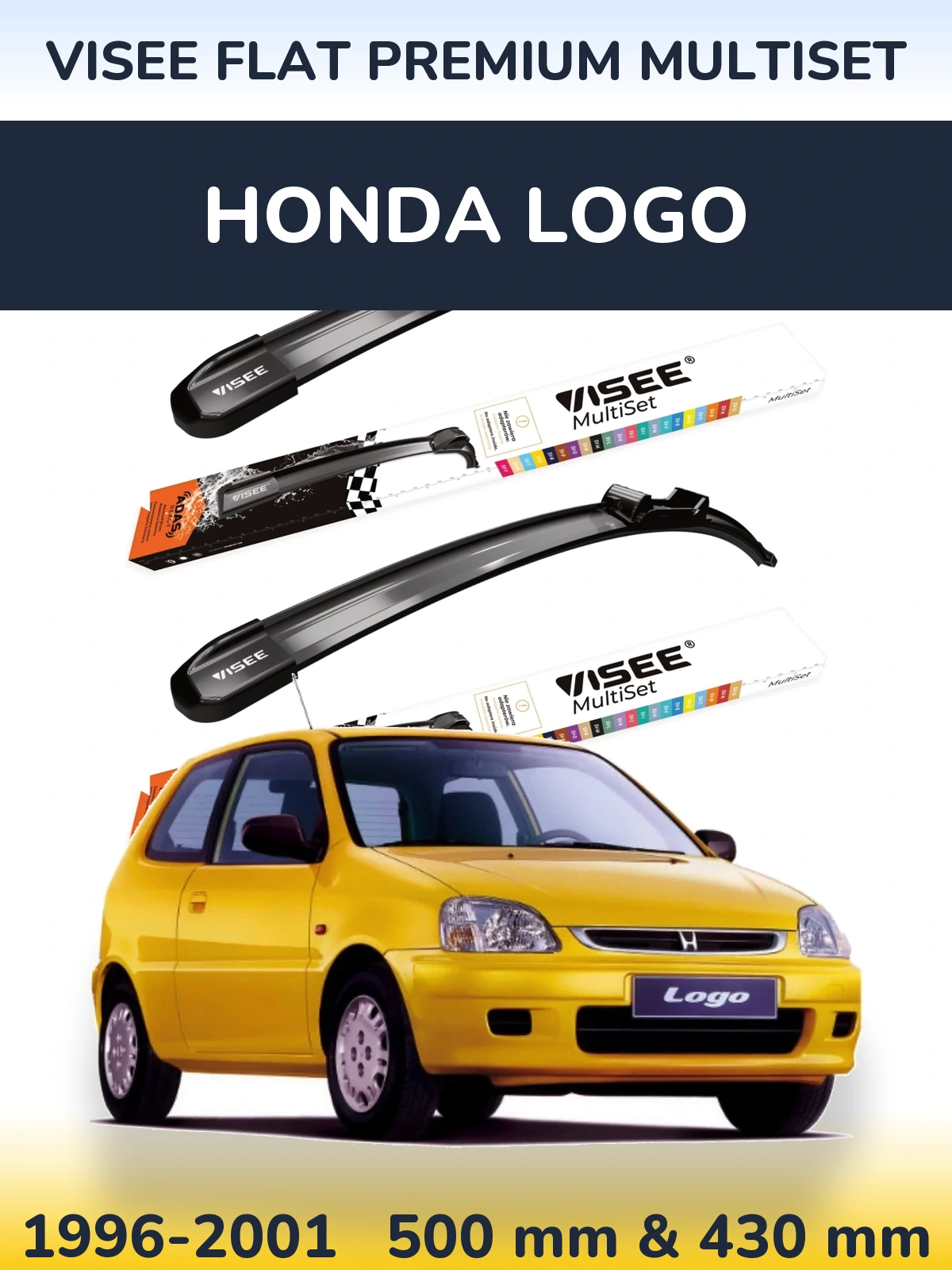 Torkarblad VISEE FLAT PREMIUM MultiSet för Honda Logo