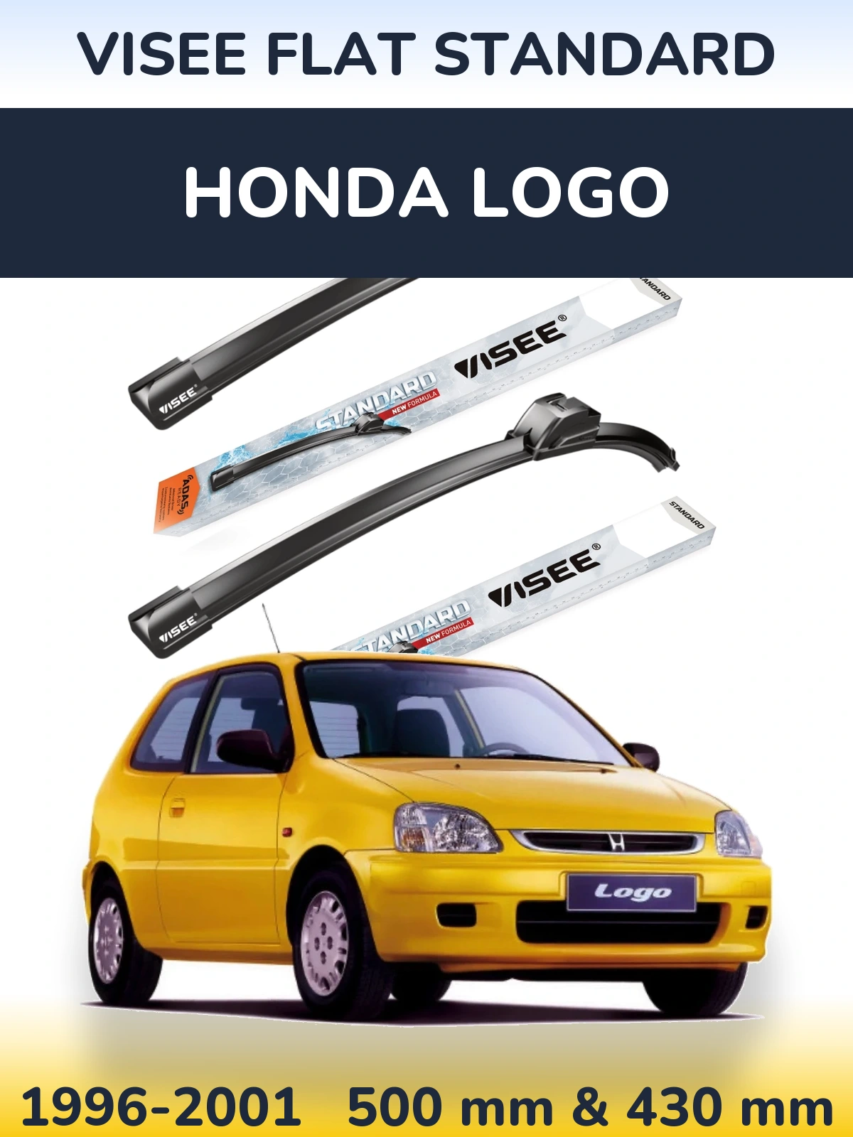 Torkarblad VISEE FLAT STANDARD för Honda Logo
