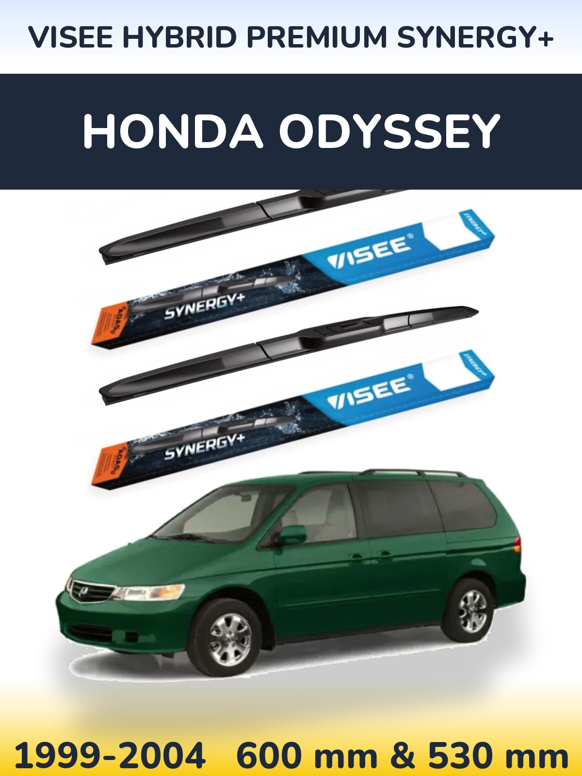 Комплект передних дворников VISEE HYBRID PREMIUM SYNERGY+ 600 & 530 мм для Honda Odyssey 1999-2004