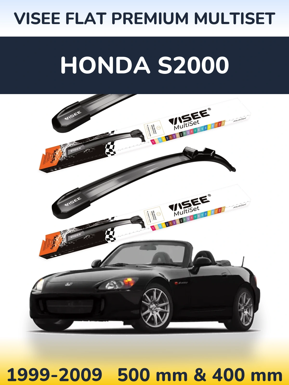 Torkarblad VISEE FLAT PREMIUM MultiSet för Honda S2000
