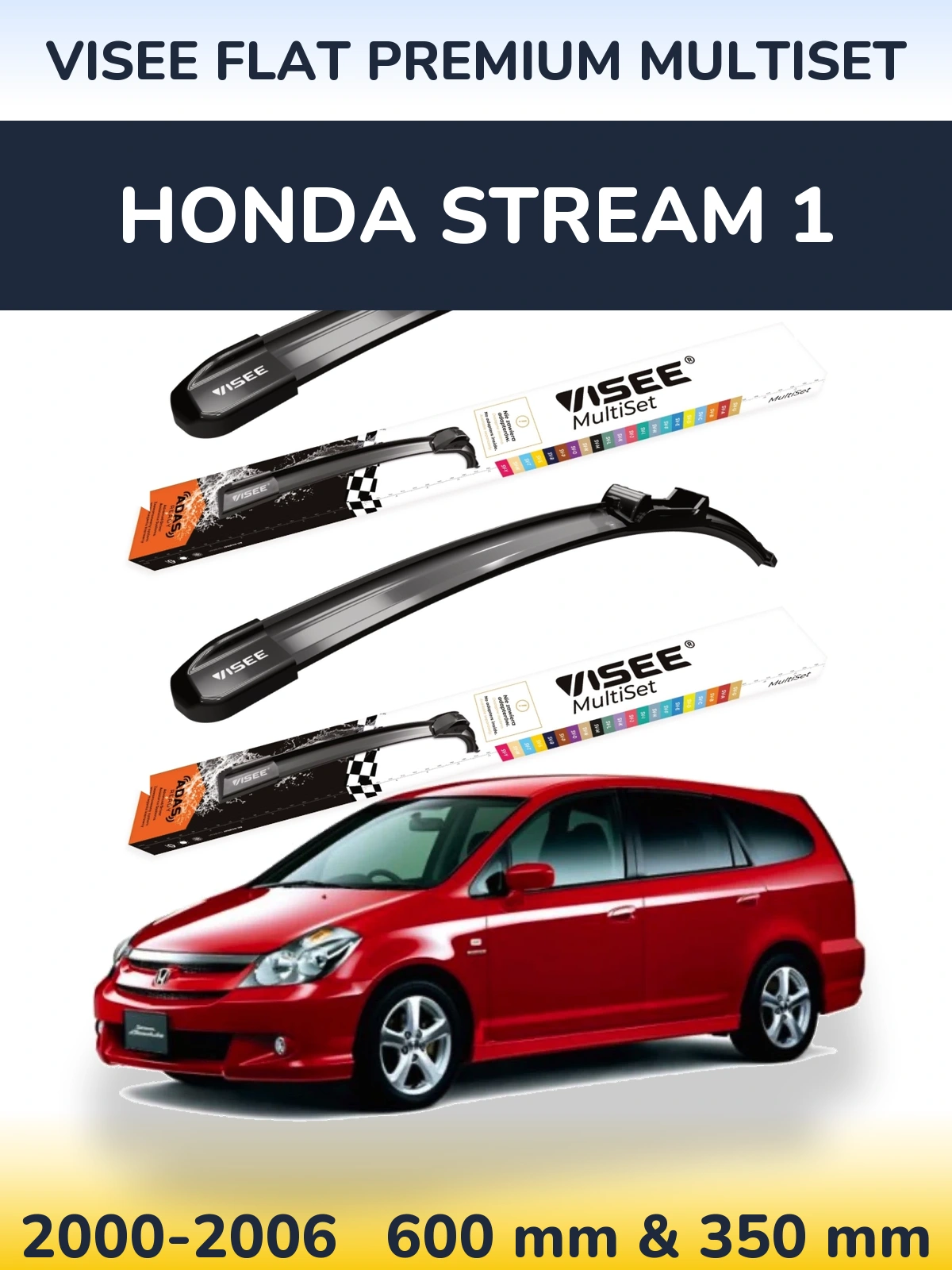 Torkarblad VISEE FLAT PREMIUM MultiSet för Honda Stream 1