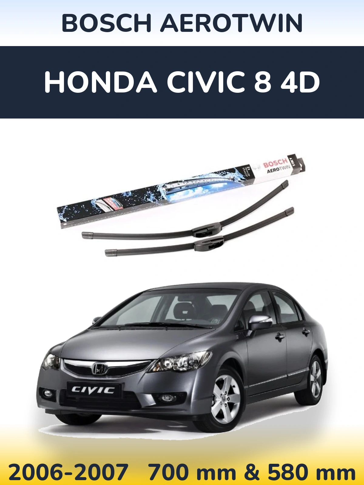Torkarblad BOSCH AeroTwin för Honda Civic 8 4D
