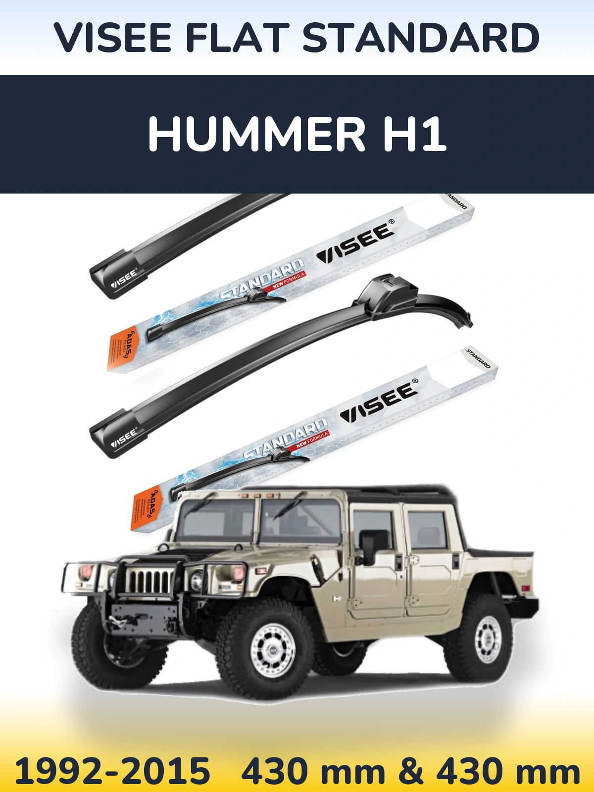 Torkarblad VISEE FLAT STANDARD för Hummer H1
