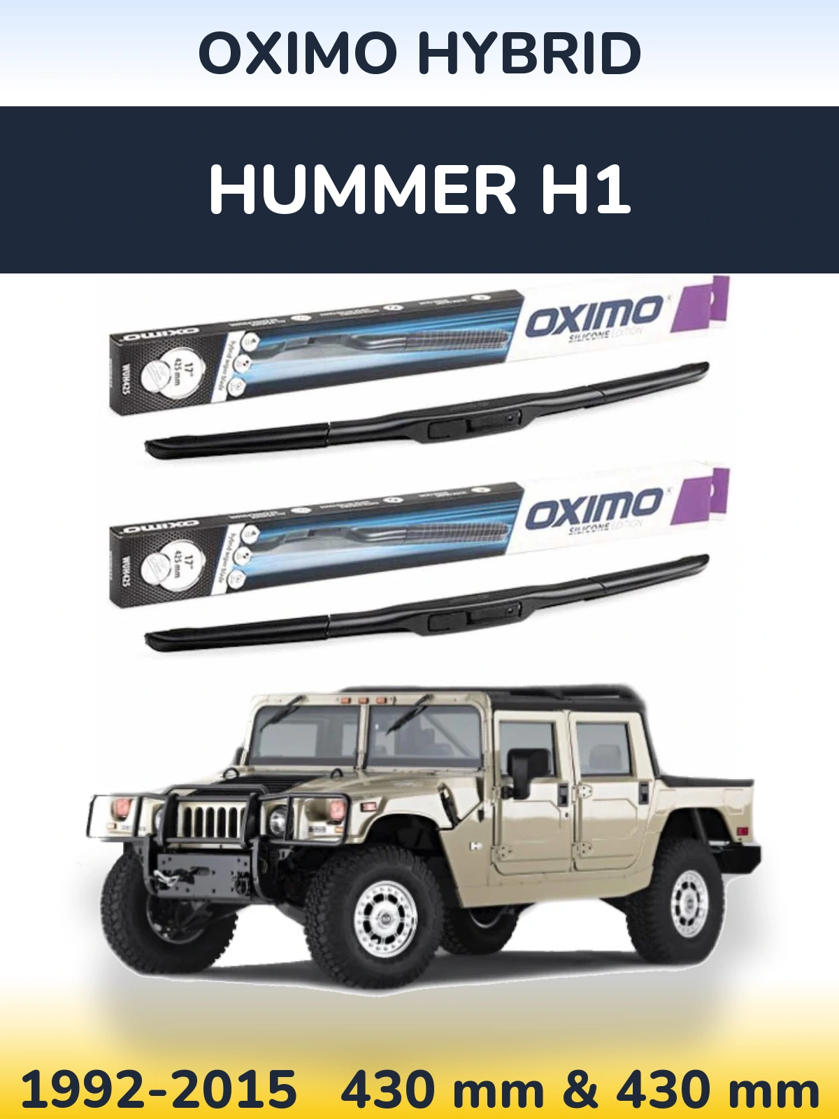Torkarblad Oximo Hybrid för Hummer H1