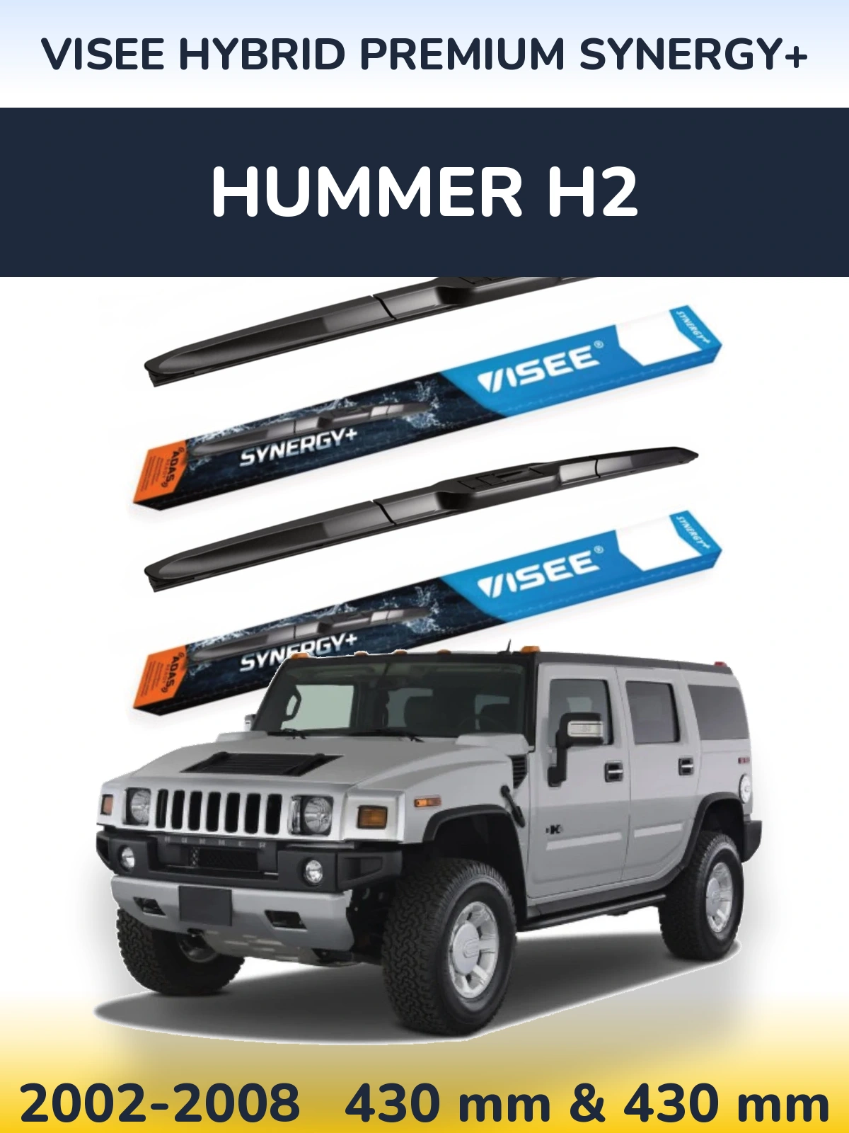 Torkarblad VISEE HYBRID PREMIUM SYNERGY+ för Hummer H2