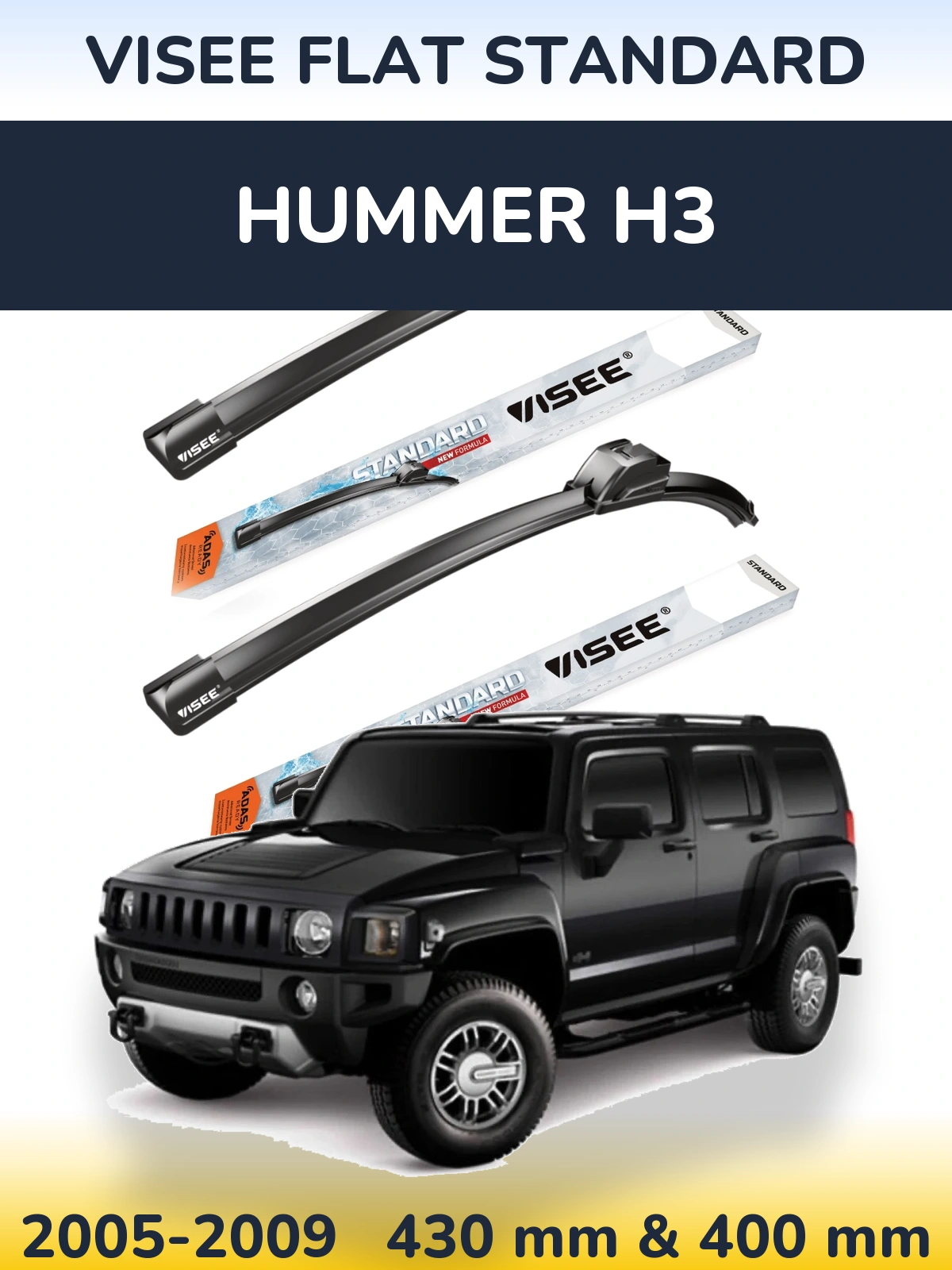Torkarblad VISEE FLAT STANDARD för Hummer H3