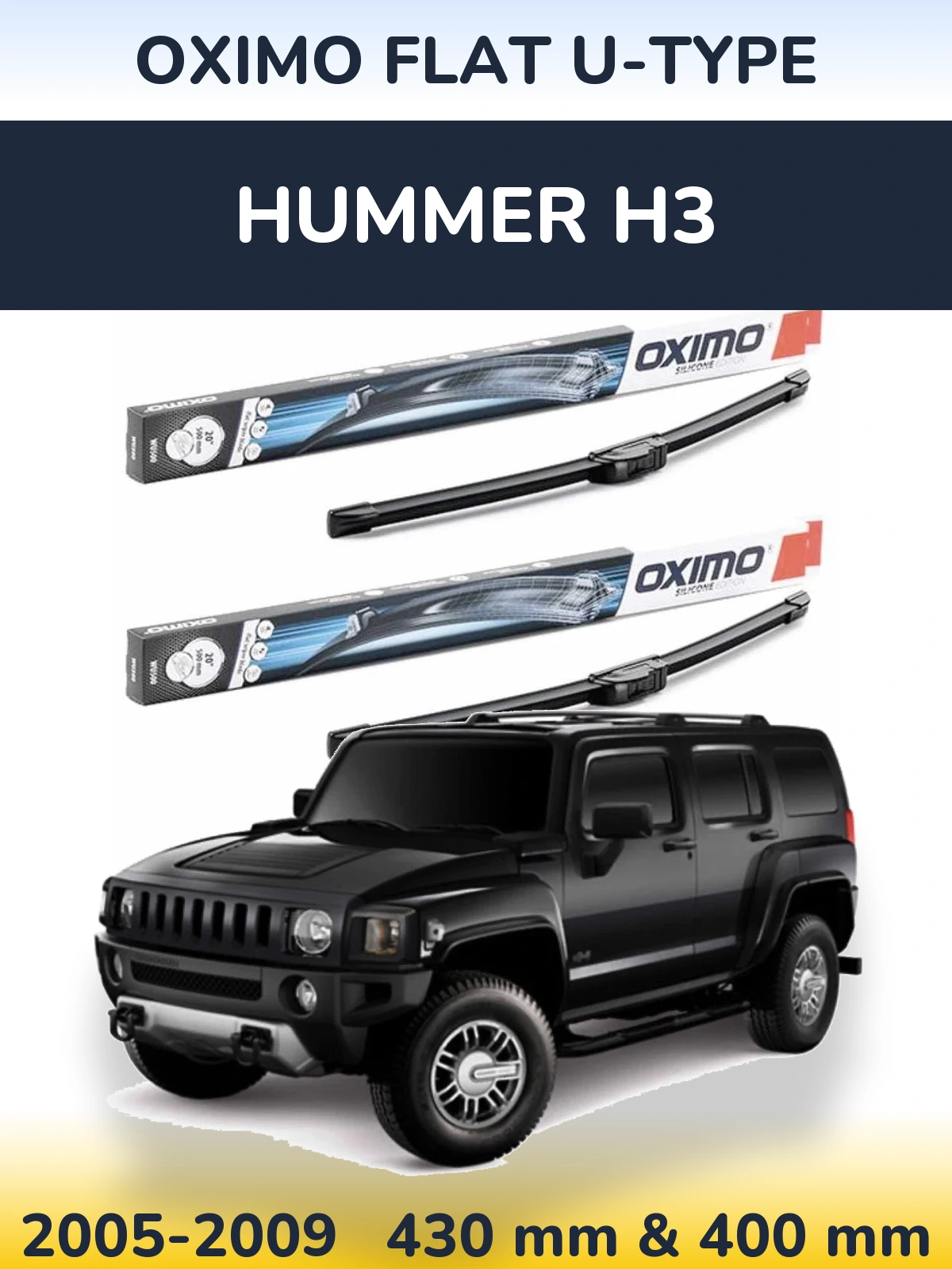 Torkarblad Oximo Flat U-type för Hummer H3