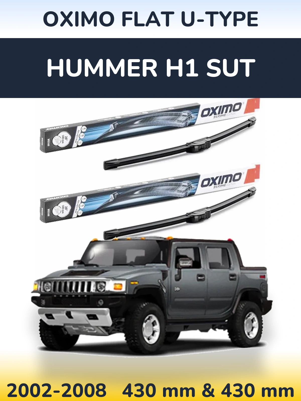 Torkarblad Oximo Flat U-type för Hummer H1 SUT