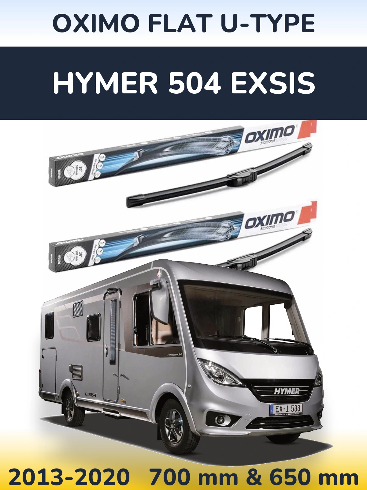 Torkarblad Oximo Flat U-type för HYMER 504 EXSIS
