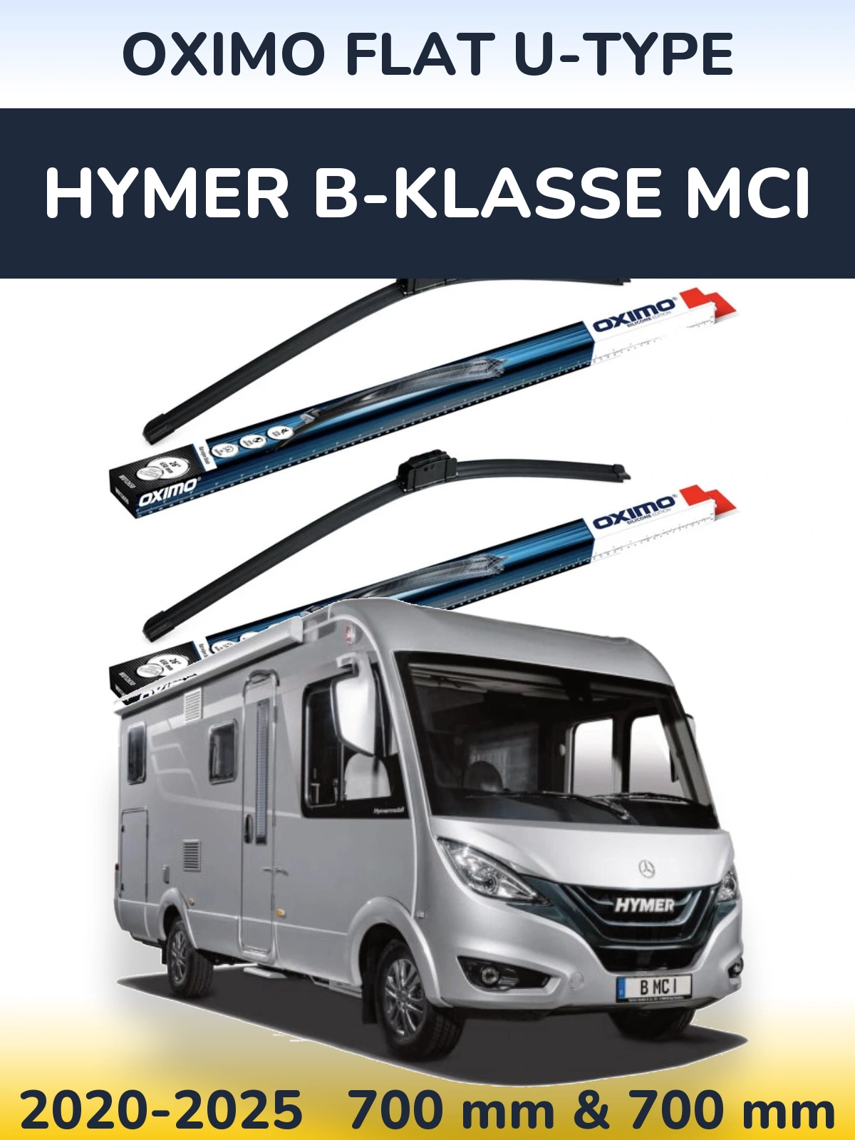 Torkarblad Oximo Flat U-type för HYMER B-Klasse MCI