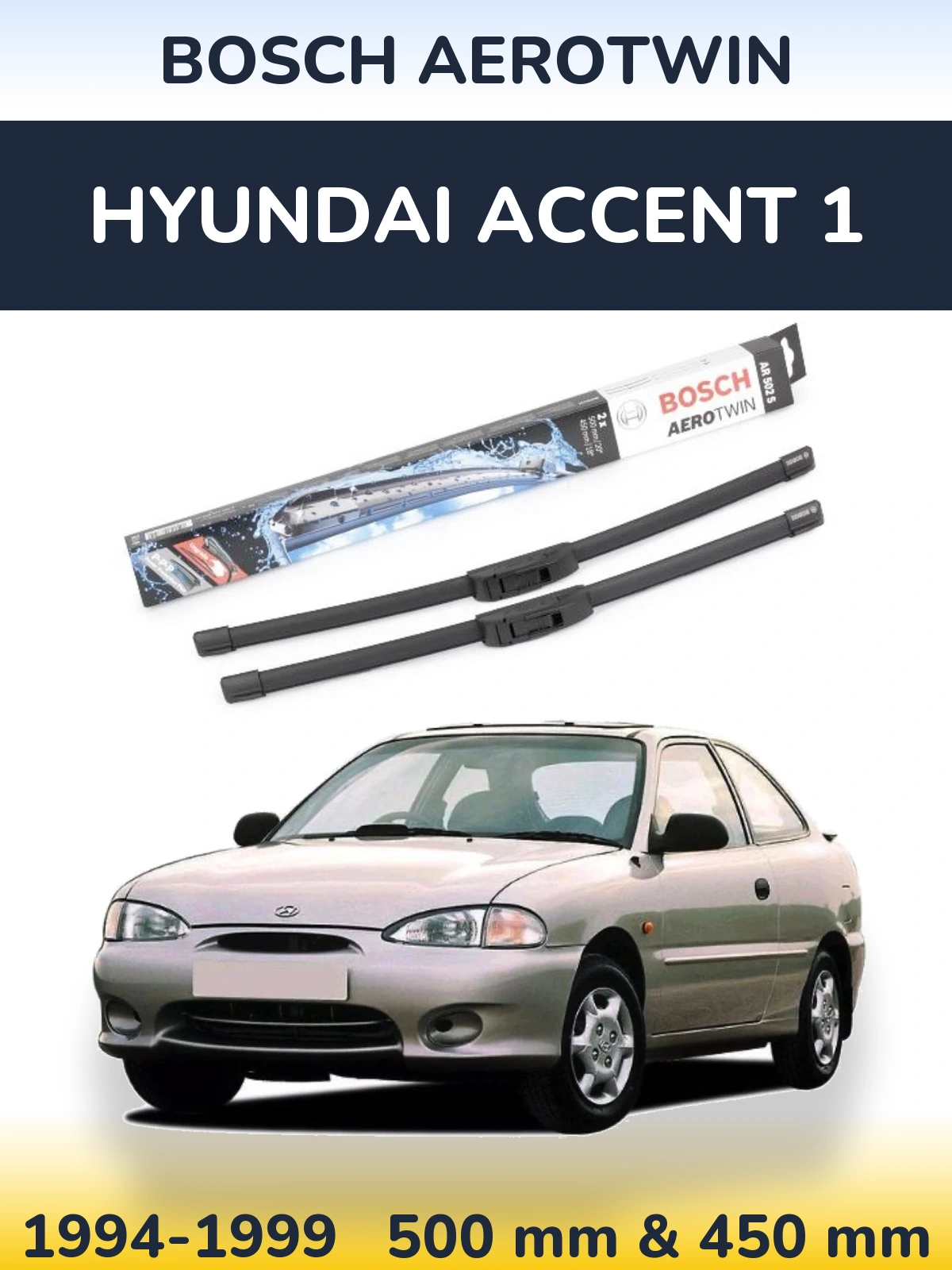 Torkarblad BOSCH AeroTwin för Hyundai Accent 1