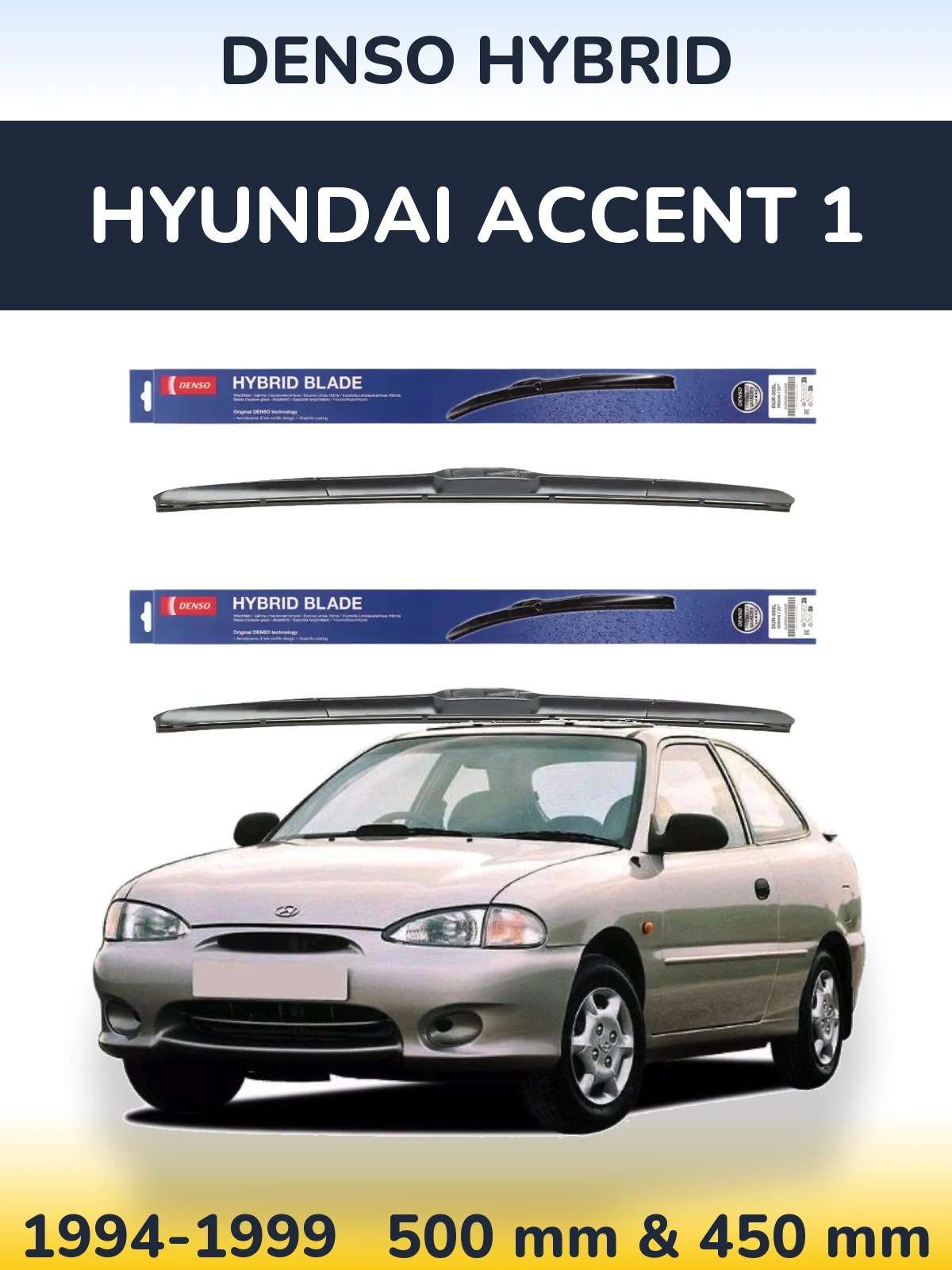 Torkarblad Denso Hybrid för Hyundai Accent 1