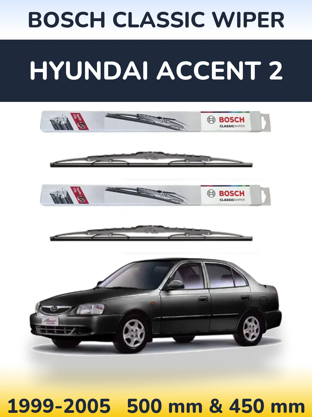 Torkarblad BOSCH Classic Wiper för Hyundai Accent 2