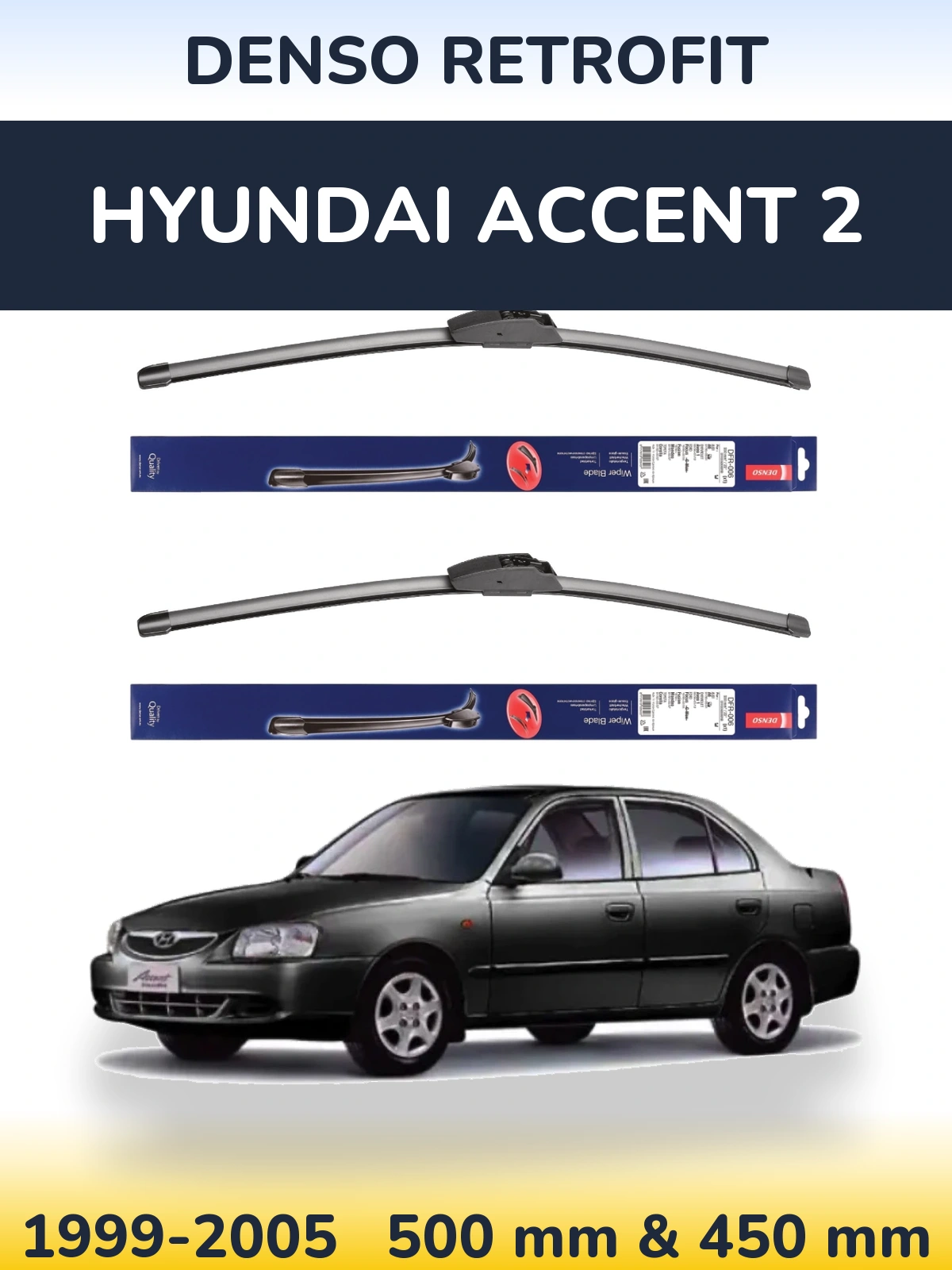 Torkarblad Denso Retrofit för Hyundai Accent 2