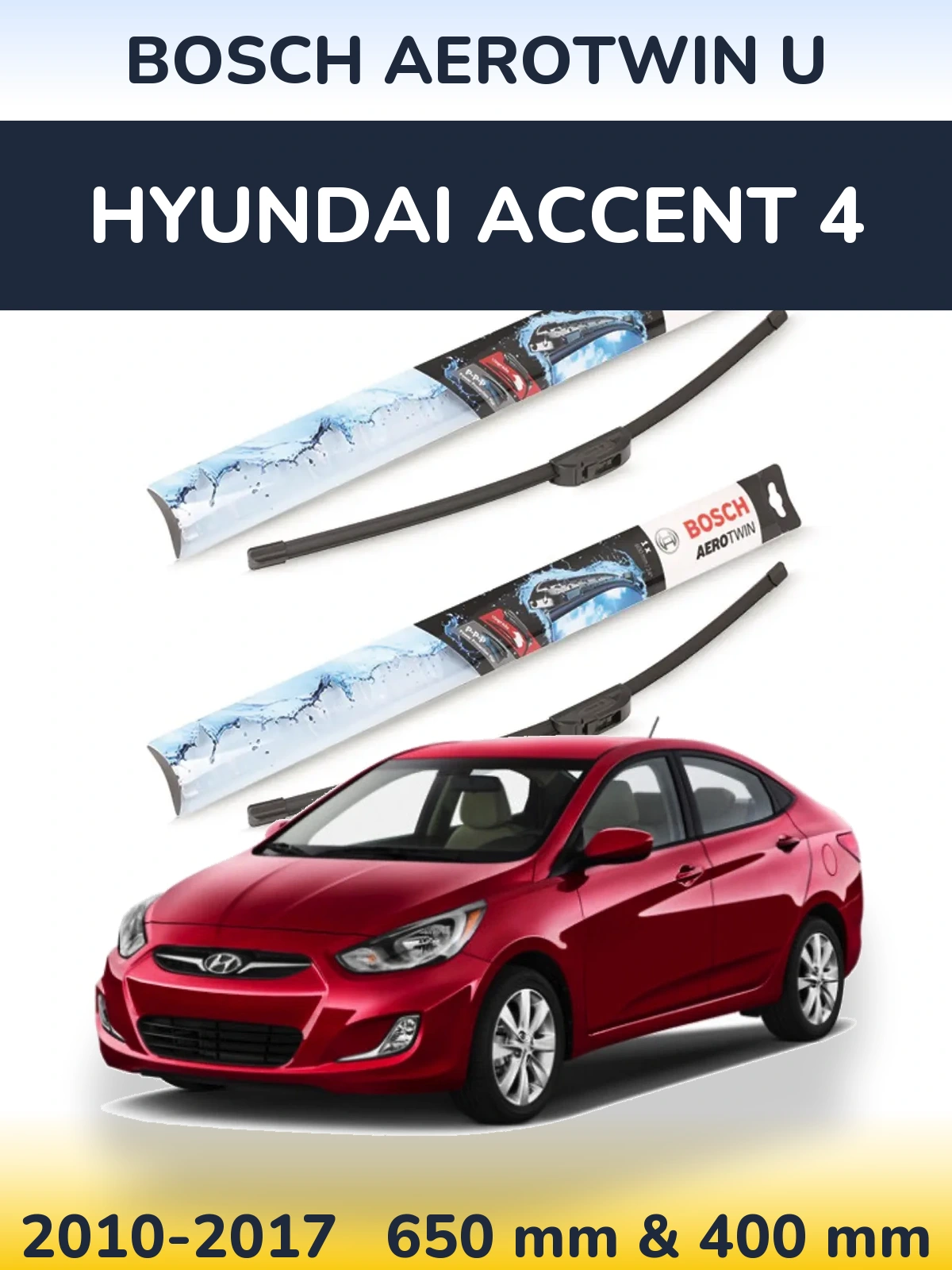 Torkarblad BOSCH AeroTwin U för Hyundai Accent 4